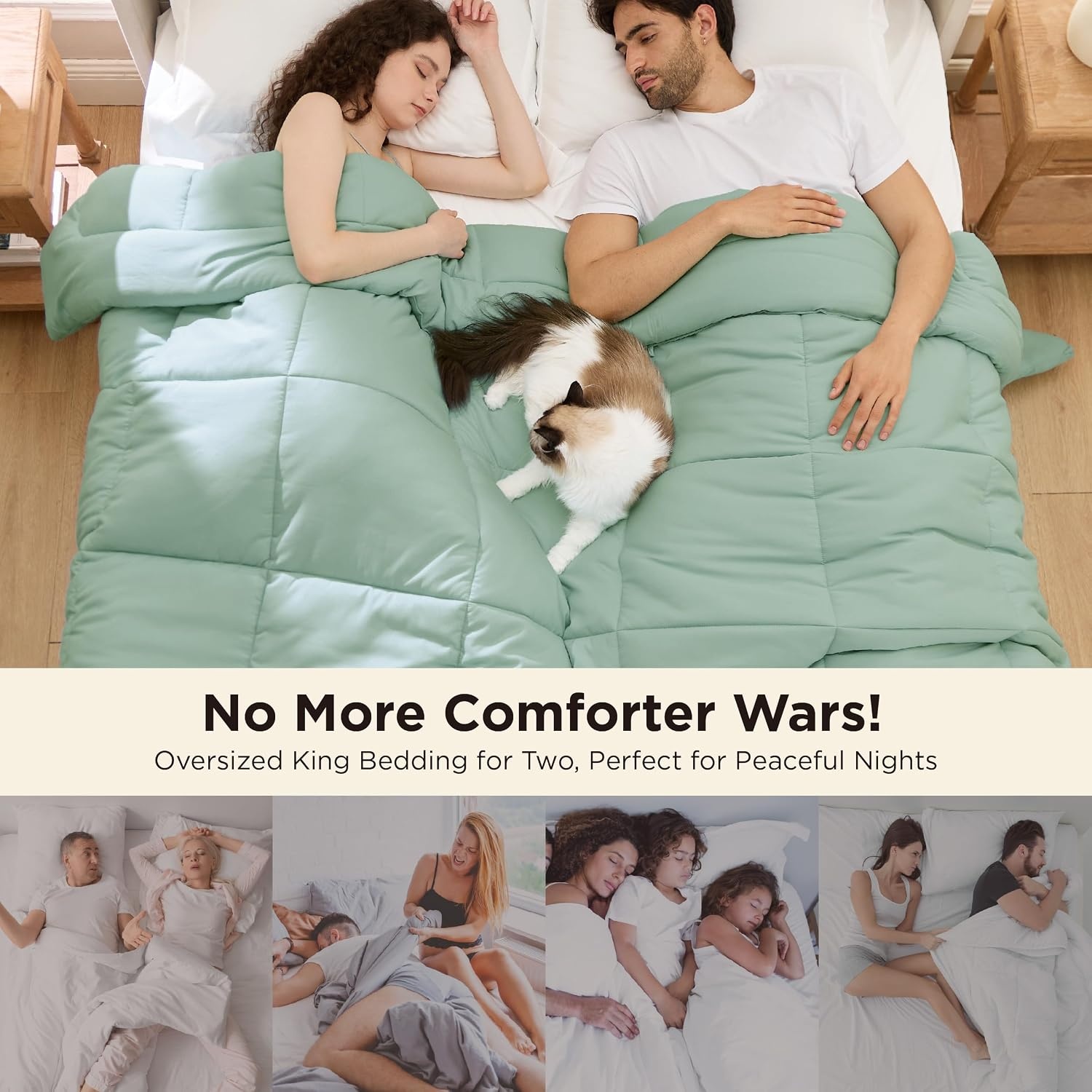 image:imageBedsure Comforter Duvet Insert Quilted Comforters Queen Size All Season Duvet GentleSoft Down Alternative Bedding Blanket with 8 Tabs Gifts for WomenMen White Queen 88 x 88 InchesSage Green