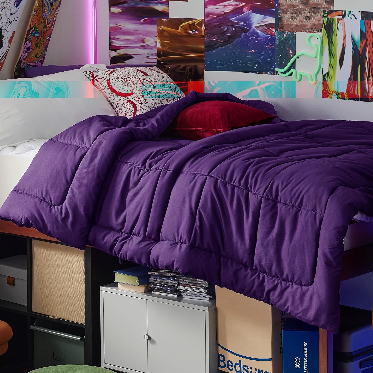 image:imageBedsure Comforter Duvet Insert Quilted Comforters Queen Size All Season Duvet GentleSoft Down Alternative Bedding Blanket with 8 Tabs Gifts for WomenMen White Queen 88 x 88 InchesPurple
