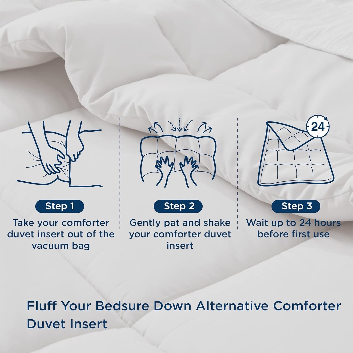 image:imageBedsure Comforter Duvet Insert Quilted Comforters Queen Size All Season Duvet GentleSoft Down Alternative Bedding Blanket with 8 Tabs Gifts for WomenMen White Queen 88 x 88 InchesLight Grey