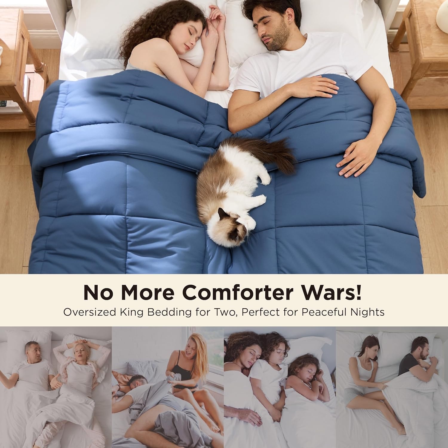 image:imageBedsure Comforter Duvet Insert Quilted Comforters Queen Size All Season Duvet GentleSoft Down Alternative Bedding Blanket with 8 Tabs Gifts for WomenMen White Queen 88 x 88 InchesDusty Blue