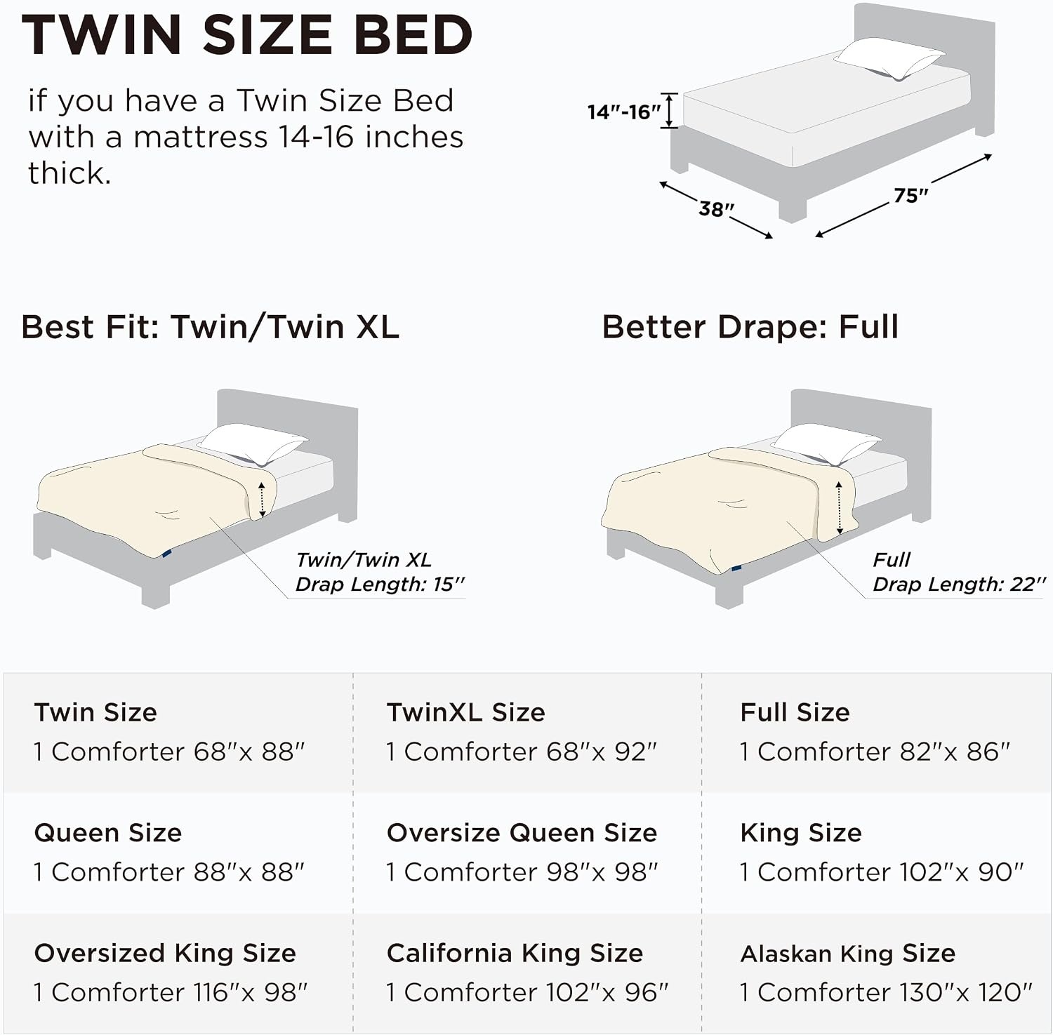image:imageBedsure Comforter Duvet Insert Quilted Comforters Queen Size All Season Duvet GentleSoft Down Alternative Bedding Blanket with 8 Tabs Gifts for WomenMen White Queen 88 x 88 InchesGrey