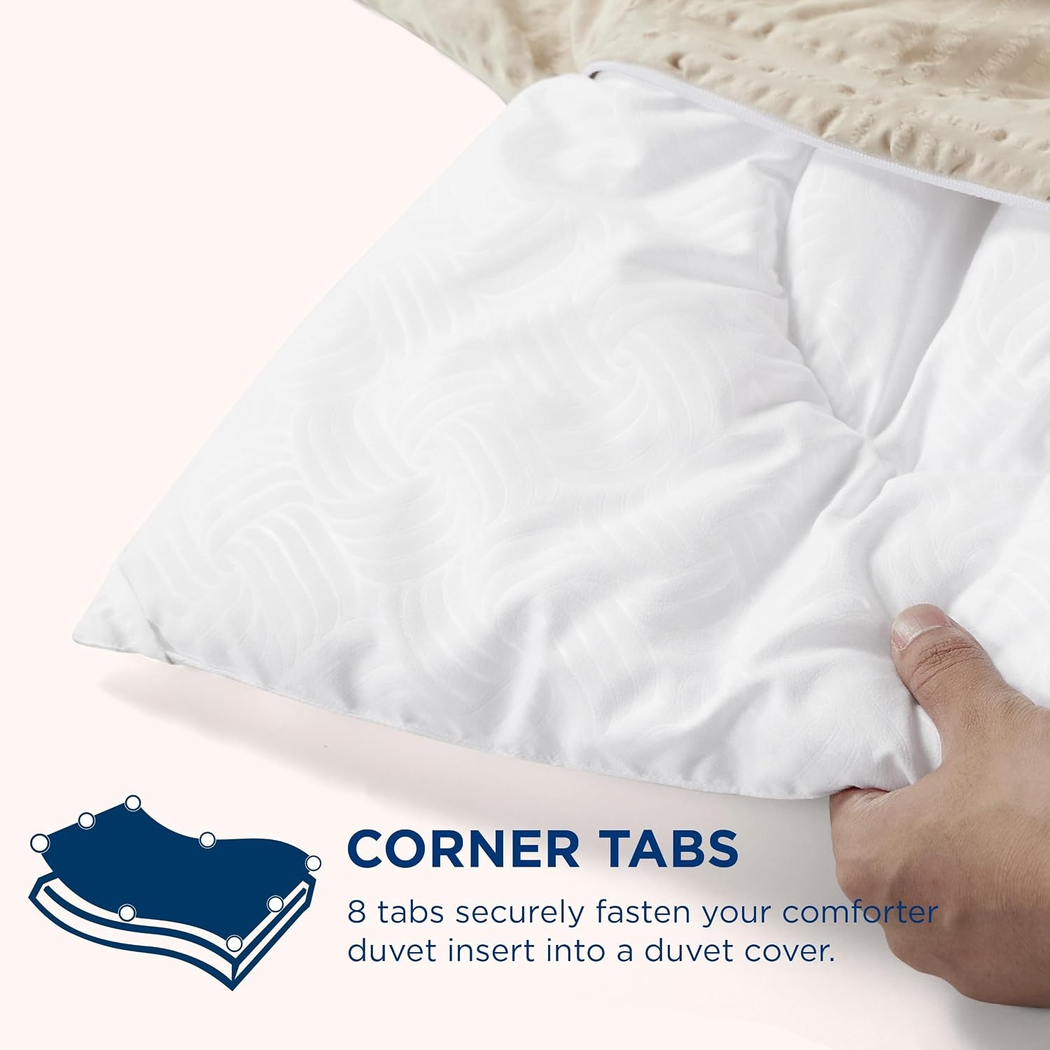 image:imageBedsure Comforter Duvet Insert Quilted Comforters Queen Size All Season Duvet GentleSoft Down Alternative Bedding Blanket with 8 Tabs Gifts for WomenMen White Queen 88 x 88 InchesBasket Wave White