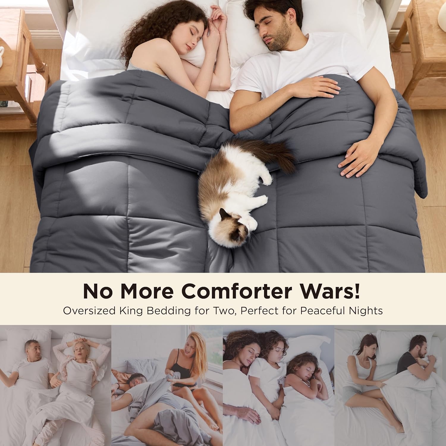 image:imageBedsure Comforter Duvet Insert Quilted Comforters Queen Size All Season Duvet GentleSoft Down Alternative Bedding Blanket with 8 Tabs Gifts for WomenMen White Queen 88 x 88 InchesGrey