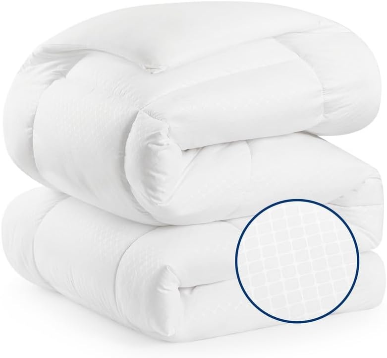 image:imageBedsure Comforter Duvet Insert Quilted Comforters Queen Size All Season Duvet GentleSoft Down Alternative Bedding Blanket with 8 Tabs Gifts for WomenMen White Queen 88 x 88 InchesIvory