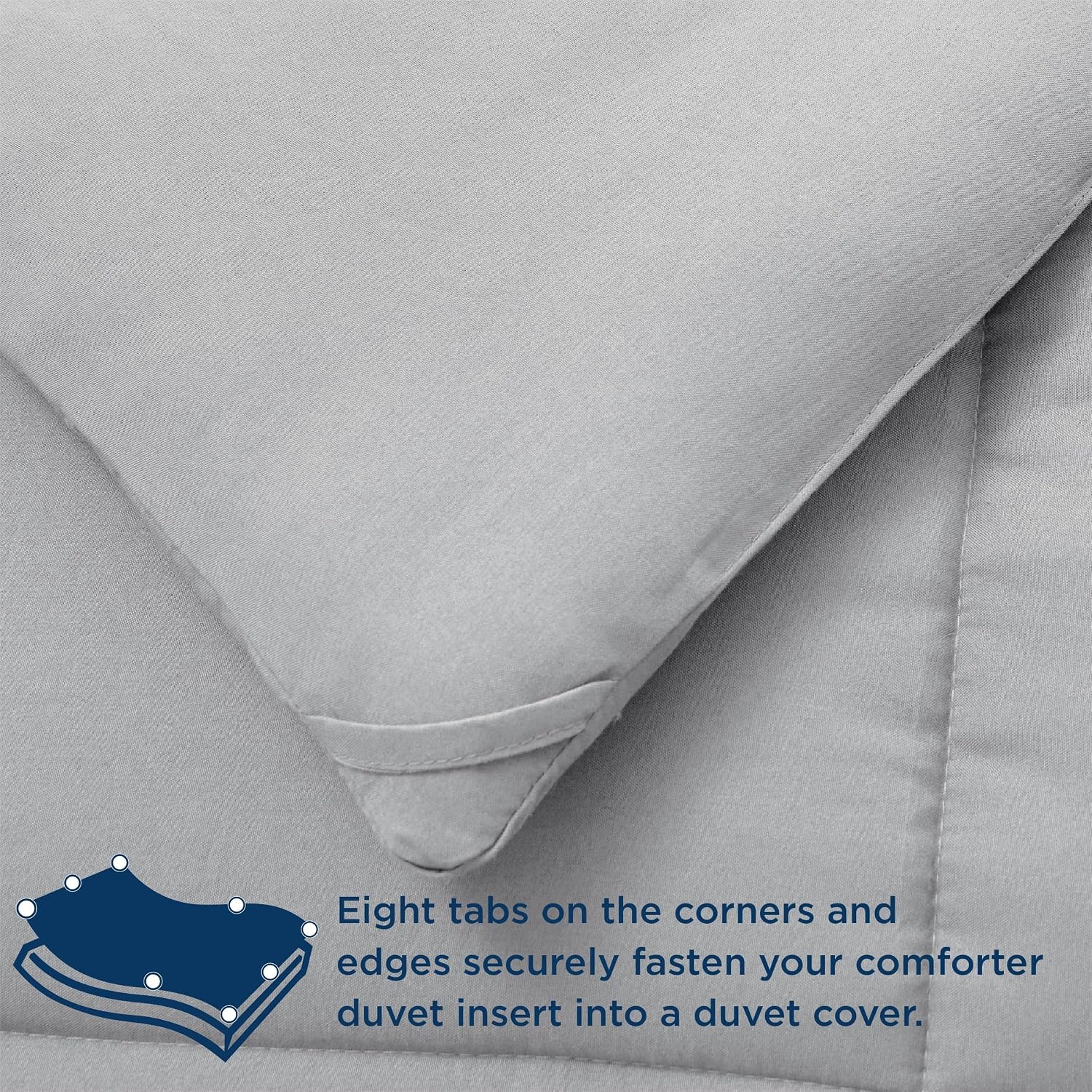 image:imageBedsure Comforter Duvet Insert Quilted Comforters Queen Size All Season Duvet GentleSoft Down Alternative Bedding Blanket with 8 Tabs Gifts for WomenMen White Queen 88 x 88 InchesLight Grey