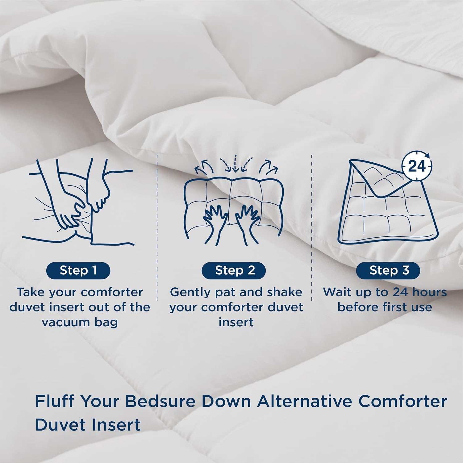 image:imageBedsure Comforter Duvet Insert Quilted Comforters Queen Size All Season Duvet GentleSoft Down Alternative Bedding Blanket with 8 Tabs Gifts for WomenMen White Queen 88 x 88 InchesLight Grey