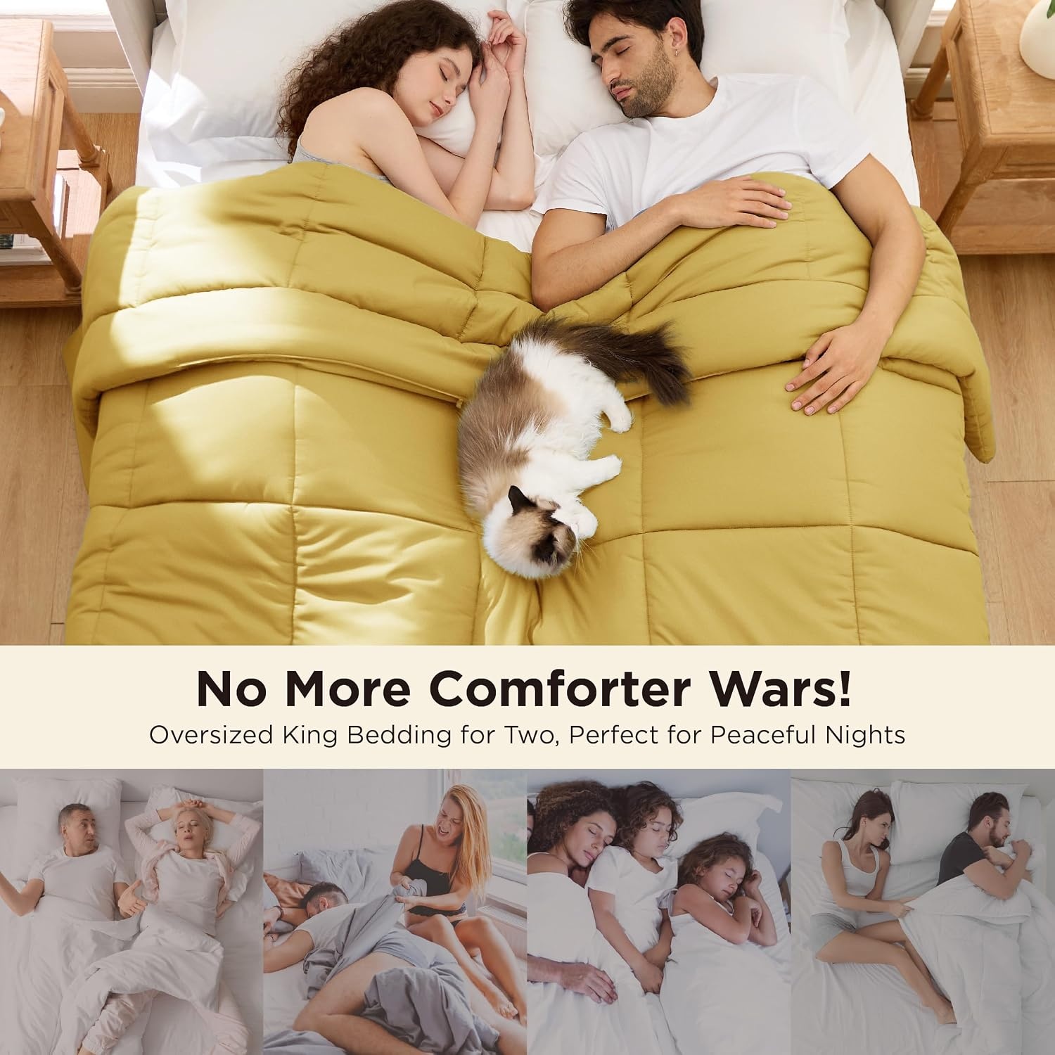 image:imageBedsure Comforter Duvet Insert Quilted Comforters Queen Size All Season Duvet GentleSoft Down Alternative Bedding Blanket with 8 Tabs Gifts for WomenMen White Queen 88 x 88 InchesMustard Yellow