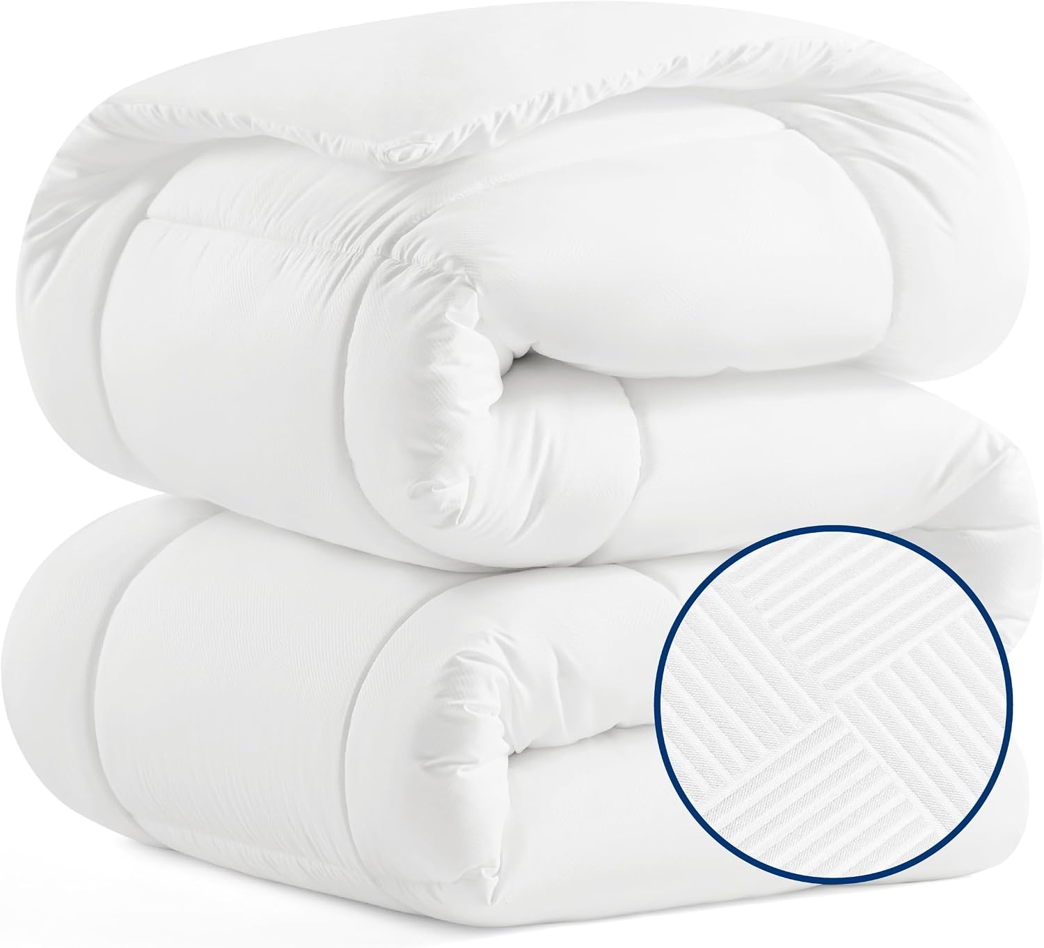 image:imageBedsure Comforter Duvet Insert Quilted Comforters Queen Size All Season Duvet GentleSoft Down Alternative Bedding Blanket with 8 Tabs Gifts for WomenMen White Queen 88 x 88 InchesBasket Wave White