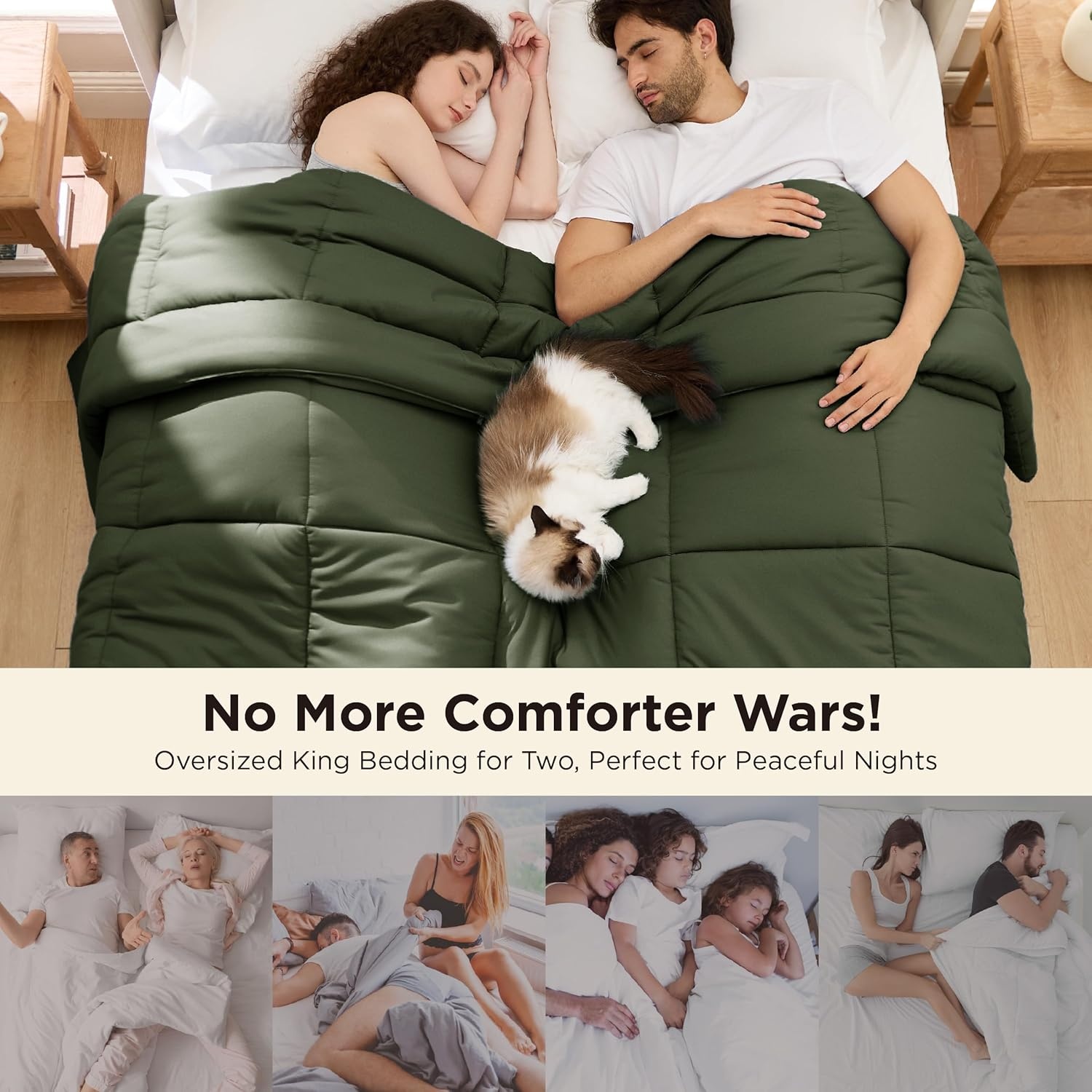image:imageBedsure Comforter Duvet Insert Quilted Comforters Queen Size All Season Duvet GentleSoft Down Alternative Bedding Blanket with 8 Tabs Gifts for WomenMen White Queen 88 x 88 InchesOlive Green