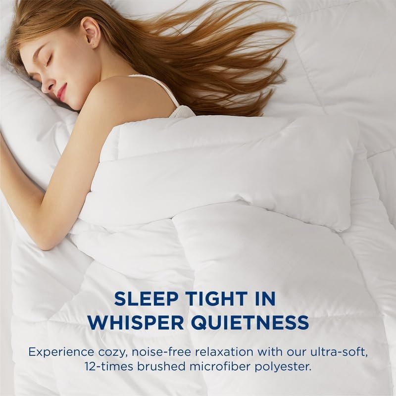 image:imageBedsure Comforter Duvet Insert Quilted Comforters Queen Size All Season Duvet GentleSoft Down Alternative Bedding Blanket with 8 Tabs Gifts for WomenMen White Queen 88 x 88 InchesIvory