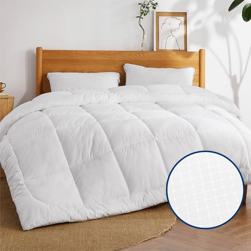image:imageBedsure Comforter Duvet Insert Quilted Comforters Queen Size All Season Duvet GentleSoft Down Alternative Bedding Blanket with 8 Tabs Gifts for WomenMen White Queen 88 x 88 InchesIvory