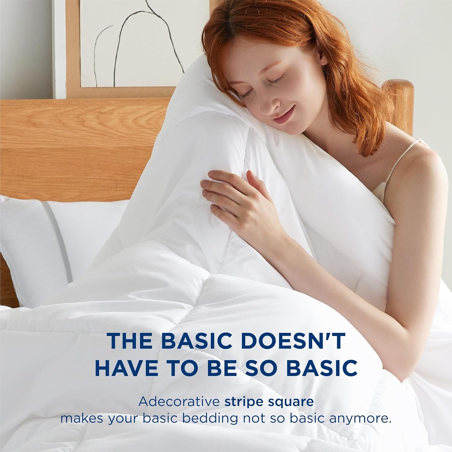 image:imageBedsure Comforter Duvet Insert Quilted Comforters Queen Size All Season Duvet GentleSoft Down Alternative Bedding Blanket with 8 Tabs Gifts for WomenMen White Queen 88 x 88 InchesBasket Wave White
