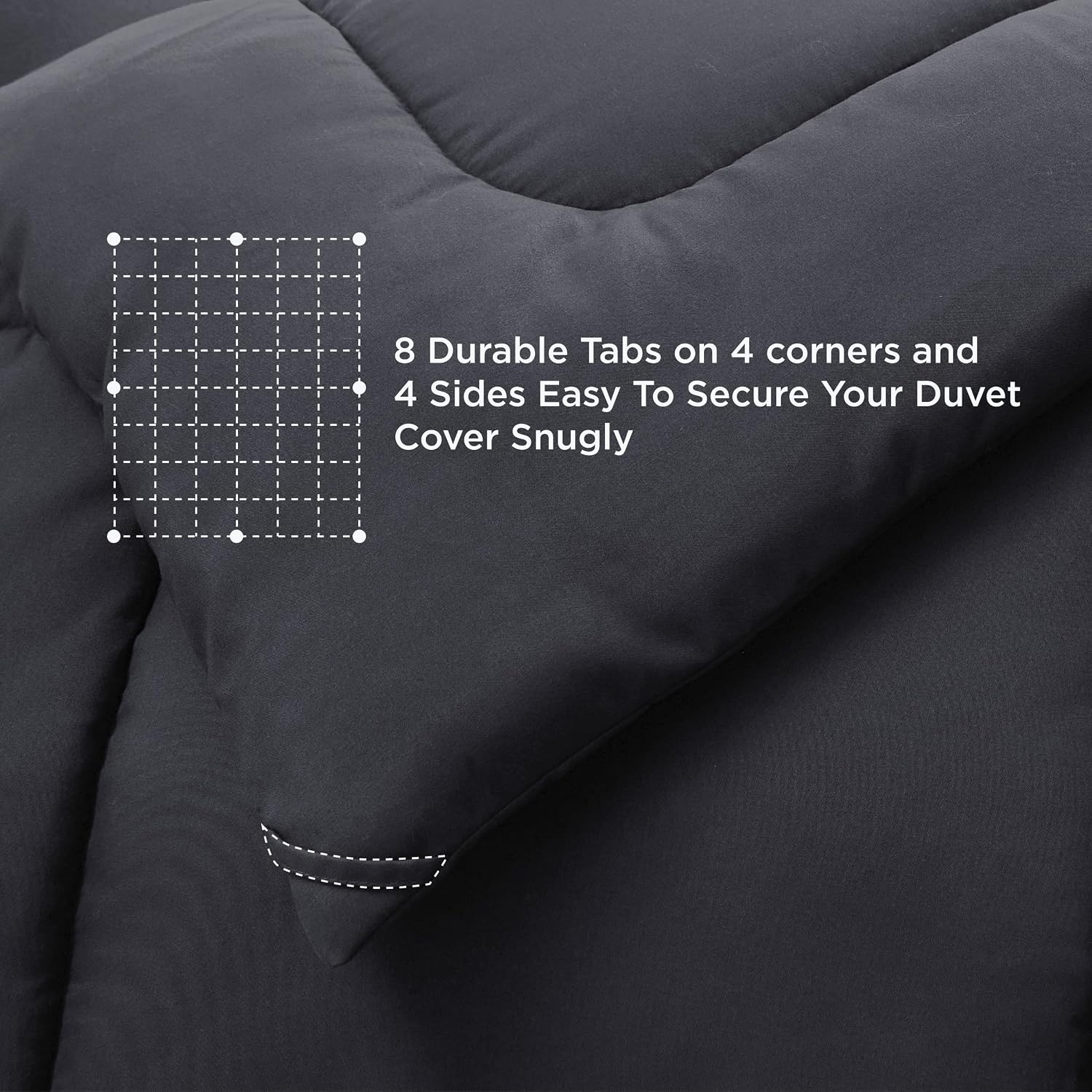 image:imageBedsure Comforter Duvet Insert Quilted Comforters Queen Size All Season Duvet GentleSoft Down Alternative Bedding Blanket with 8 Tabs Gifts for WomenMen White Queen 88 x 88 InchesGrey