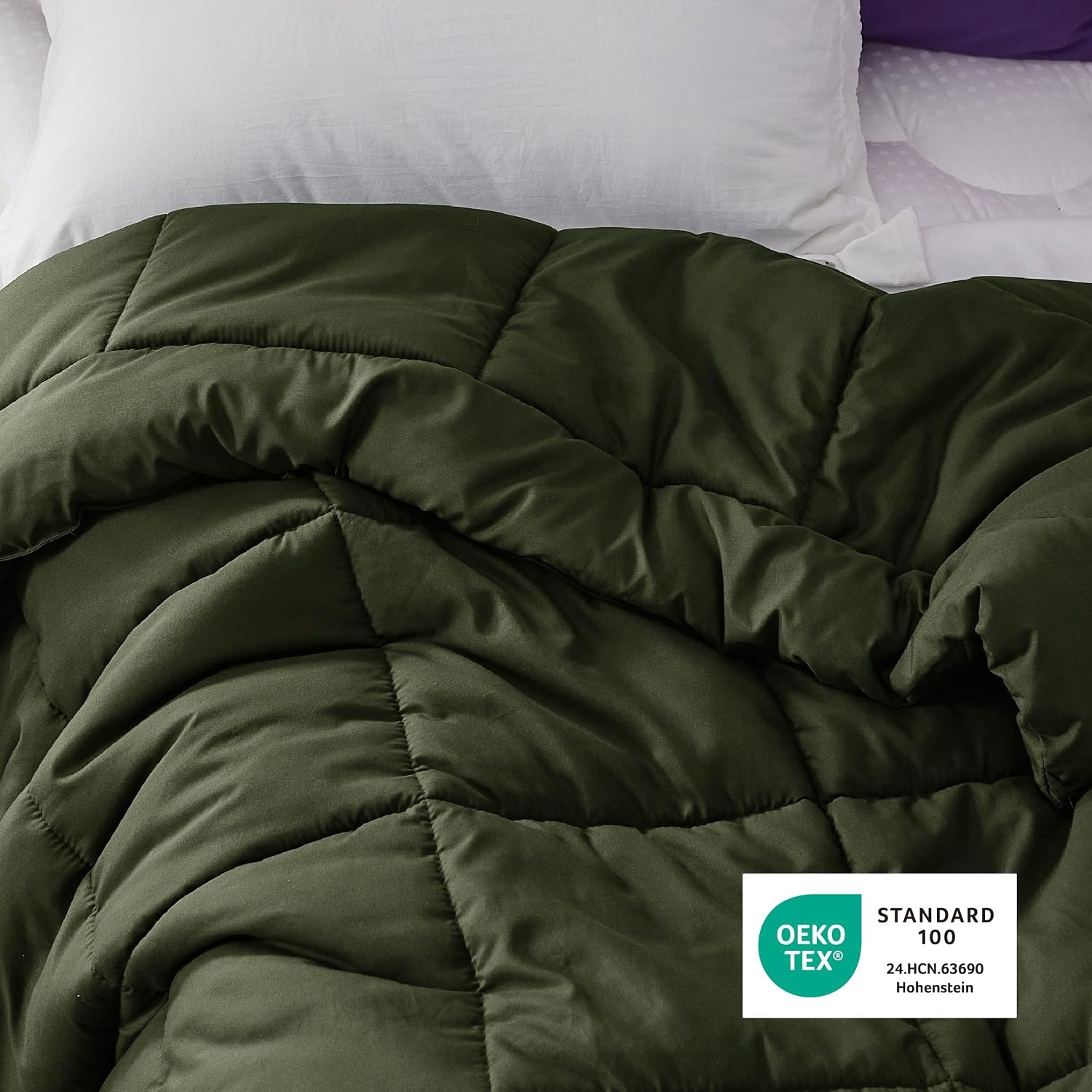 image:imageBedsure Comforter Duvet Insert Quilted Comforters Queen Size All Season Duvet GentleSoft Down Alternative Bedding Blanket with 8 Tabs Gifts for WomenMen White Queen 88 x 88 InchesOlive Green