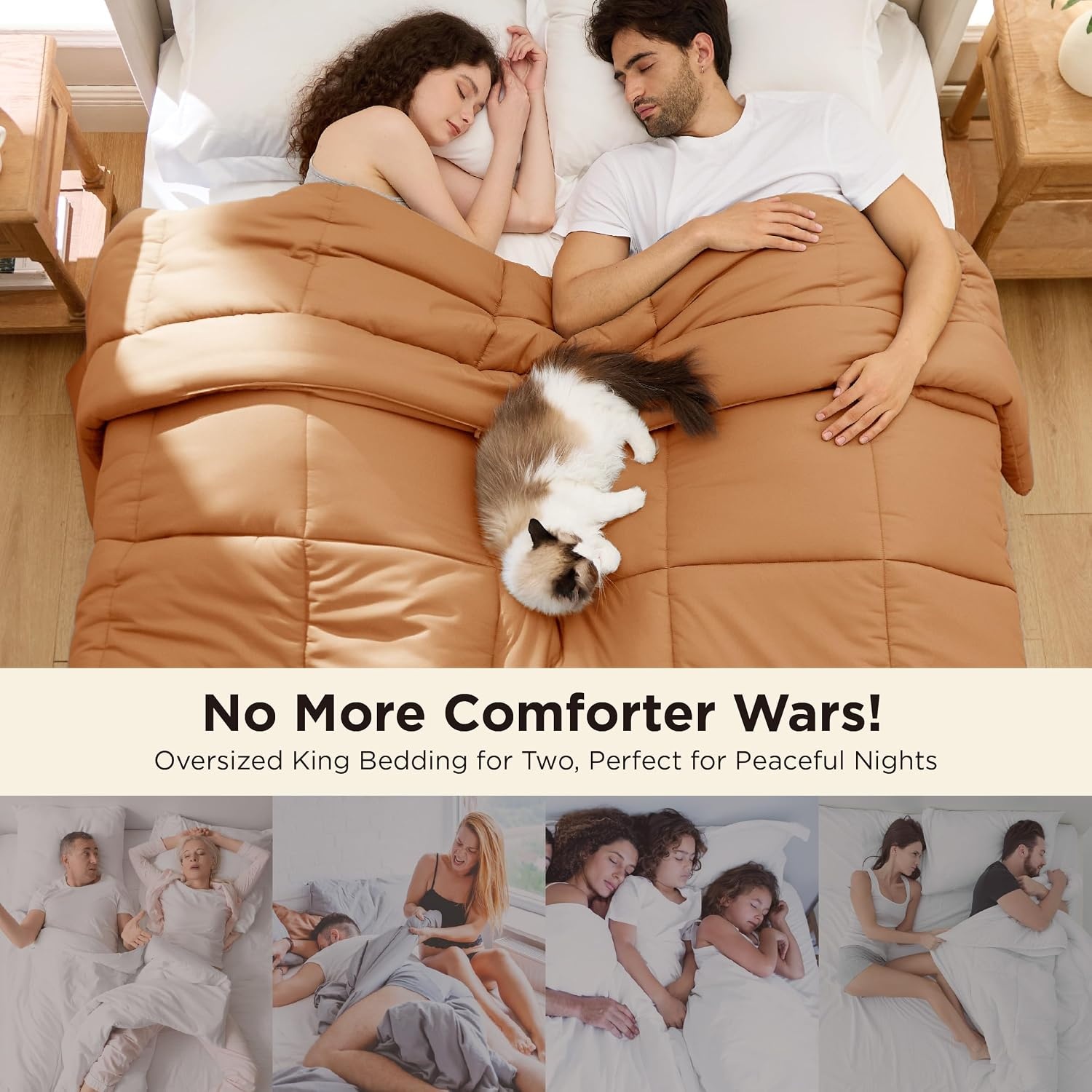 image:imageBedsure Comforter Duvet Insert Quilted Comforters Queen Size All Season Duvet GentleSoft Down Alternative Bedding Blanket with 8 Tabs Gifts for WomenMen White Queen 88 x 88 InchesBurnt Orange