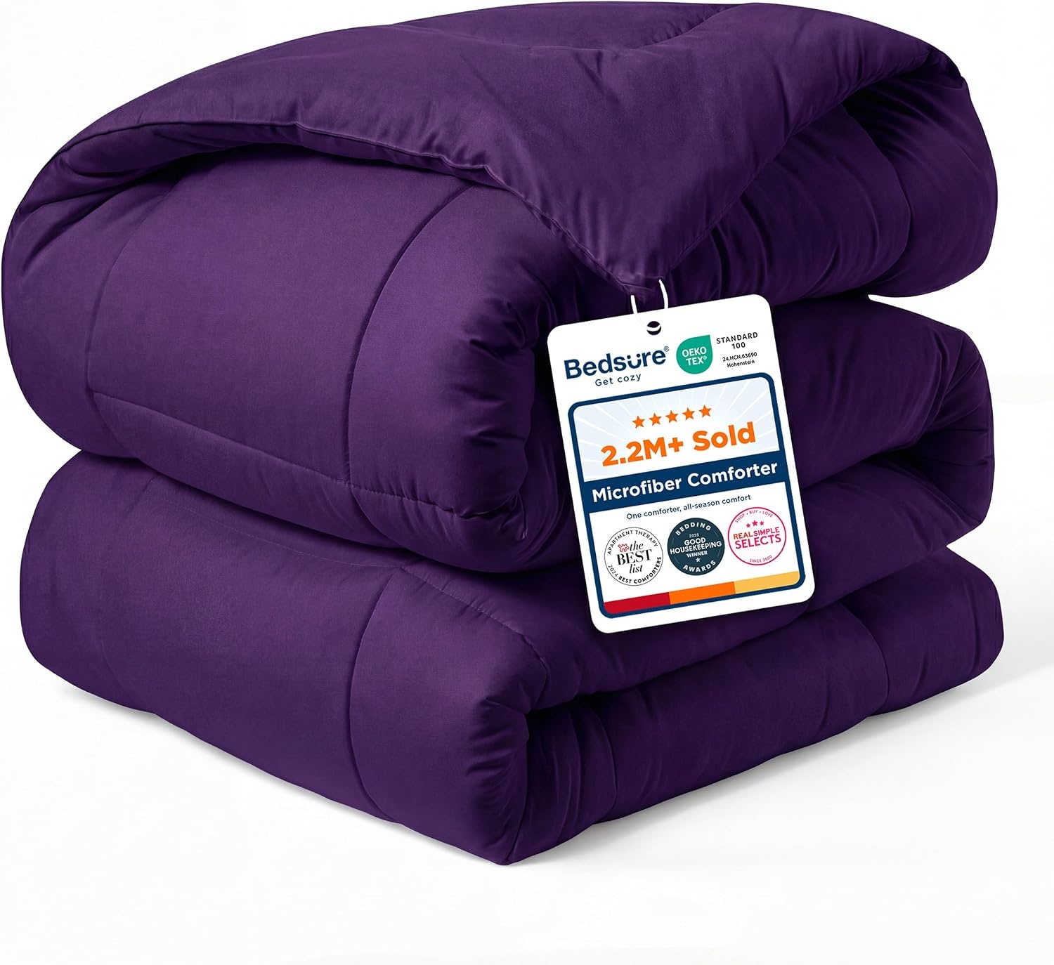 image:imageBedsure Comforter Duvet Insert Quilted Comforters Queen Size All Season Duvet GentleSoft Down Alternative Bedding Blanket with 8 Tabs Gifts for WomenMen White Queen 88 x 88 InchesPurple