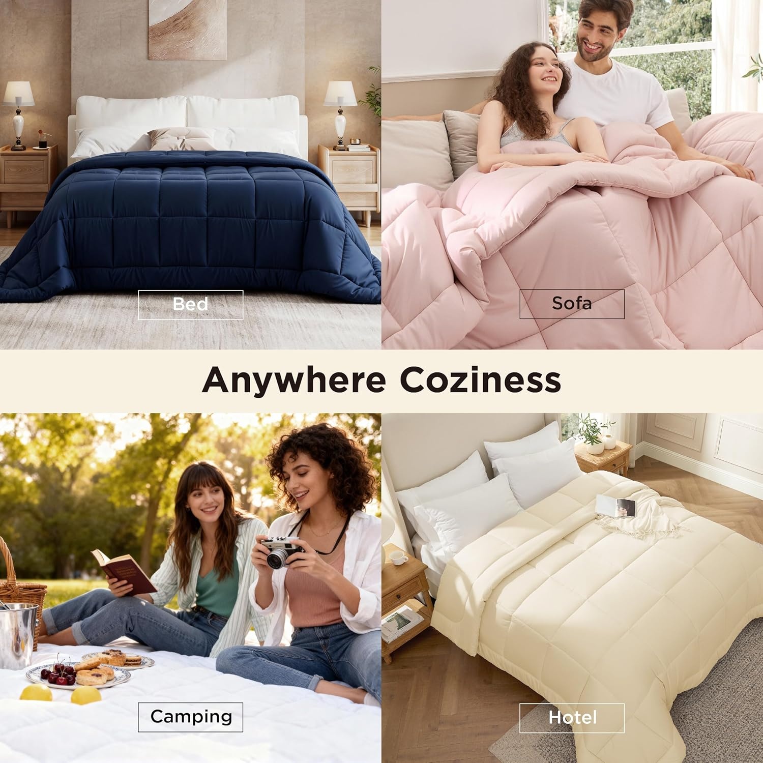 image:imageBedsure Comforter Duvet Insert Quilted Comforters Queen Size All Season Duvet GentleSoft Down Alternative Bedding Blanket with 8 Tabs Gifts for WomenMen White Queen 88 x 88 InchesBurnt Orange
