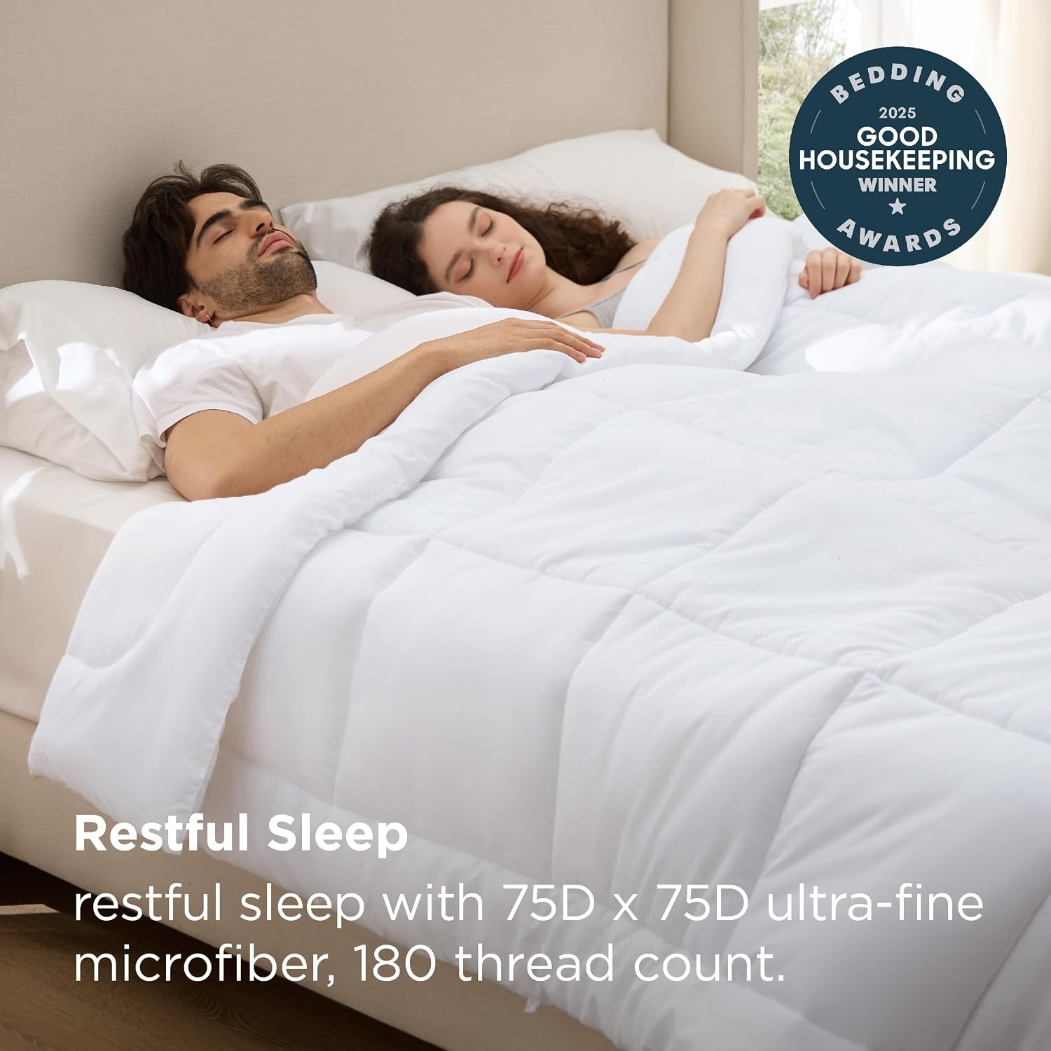 image:imageBedsure Comforters Queen Size Duvet Insert Quilted Down Alternative Comforter Ultra Soft Lightweight Comforter Blanket for Bed with 8 Tabs Machine Washable 88x88 in WhiteWhite