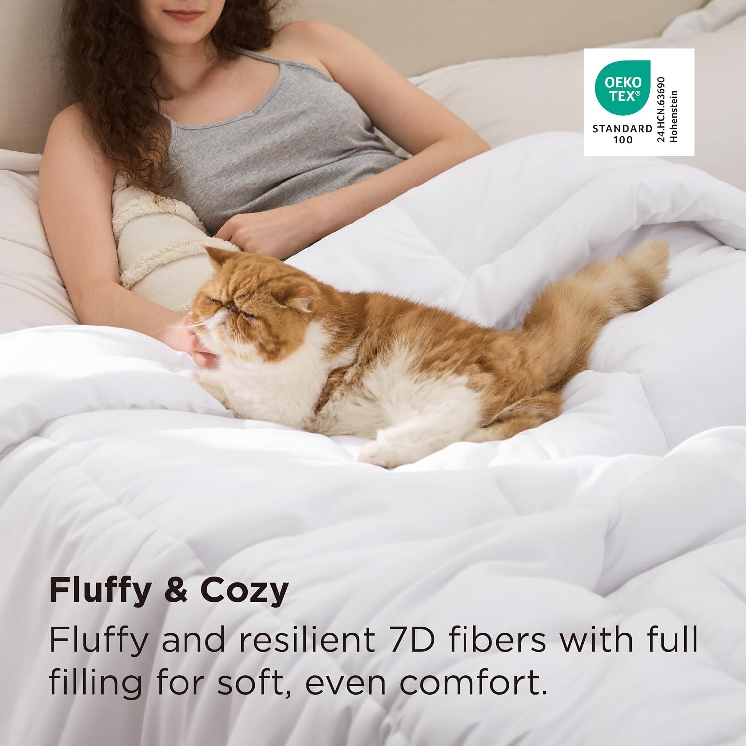 image:imageBedsure Comforters Queen Size Duvet Insert Quilted Down Alternative Comforter Ultra Soft Lightweight Comforter Blanket for Bed with 8 Tabs Machine Washable 88x88 in WhiteWhite