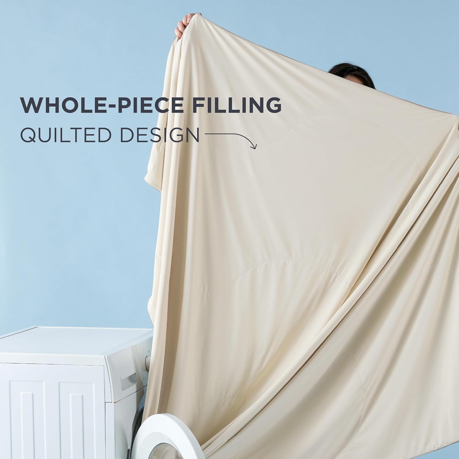 image:imageBedsure Cooling Blankets for Hot Sleepers Cooling Comforter Ice Cold Summer Blanket Queen Size for Bed Lightweight Breathable DoubleSided Comforter for Night Sweats Blue 90x90 InchesIvory