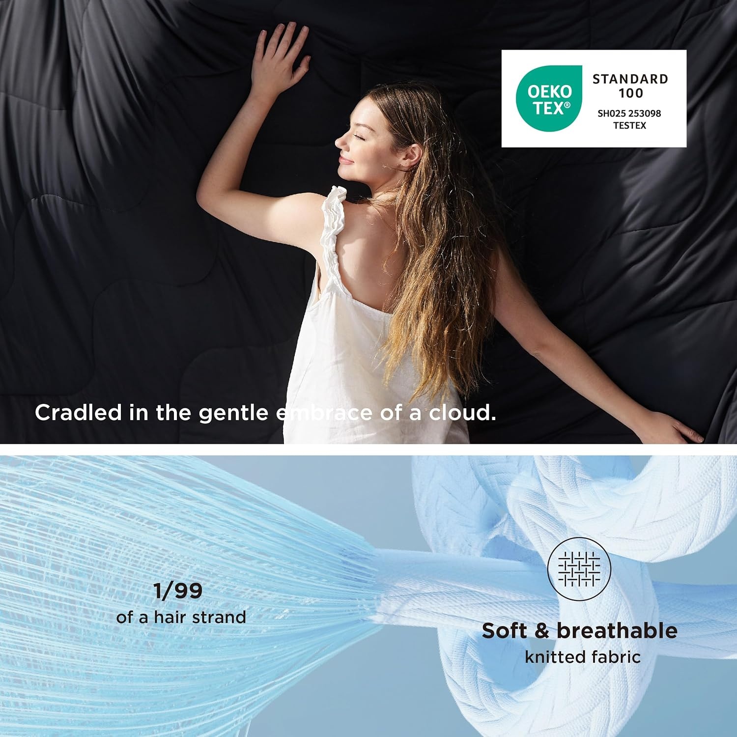 image:imageBedsure Cooling Blankets for Hot Sleepers Cooling Comforter Lightweight Cold Summer Blanket for Night Sweats Ice Breathable Comforter for Couch Grey 50x60 InchesBlack and Grey