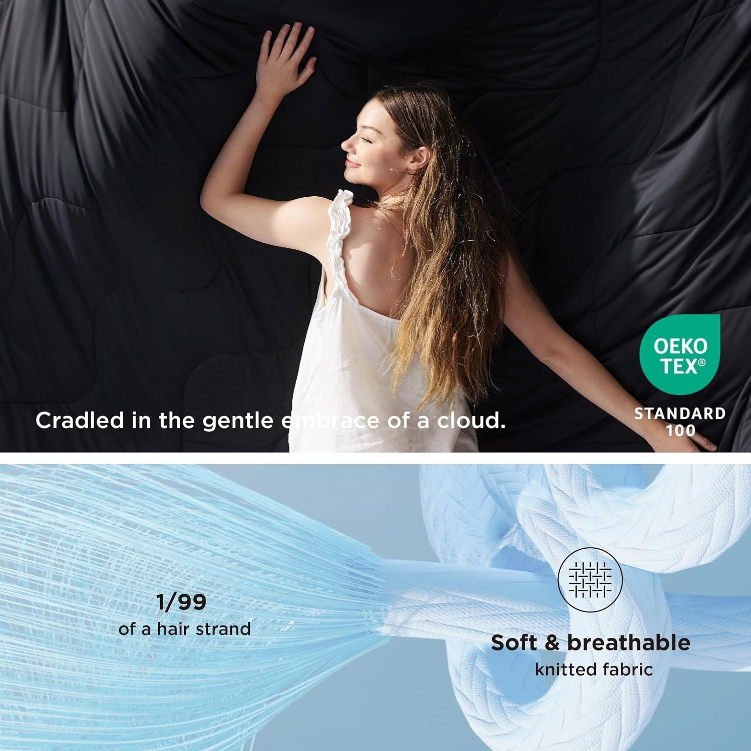 image:imageBedsure Cooling Blankets for Hot Sleepers Cooling Comforter Lightweight Cold Summer Blanket for Night Sweats Ice Breathable Comforter for Couch Grey 50x60 InchesBlack and Grey