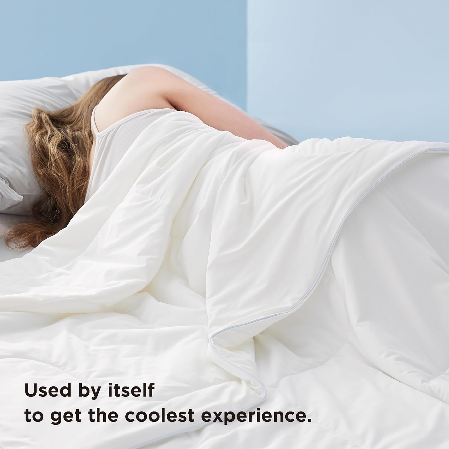 image:imageBedsure Cooling Blankets for Hot Sleepers Cooling Comforter Lightweight Cold Summer Blanket for Night Sweats Ice Breathable Comforter for Couch Grey 50x60 InchesWhite