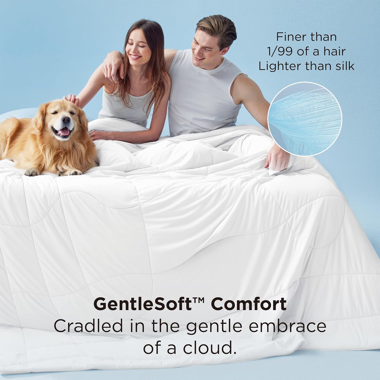 image:imageBedsure Cooling Comforter King Size Cooling Blankets for Hot Sleepers Lightweight Comforter for Summer with DualSided Cool Tech Soft Breathable Cold Blanket for Sleeping White 102x90 InchesWhite