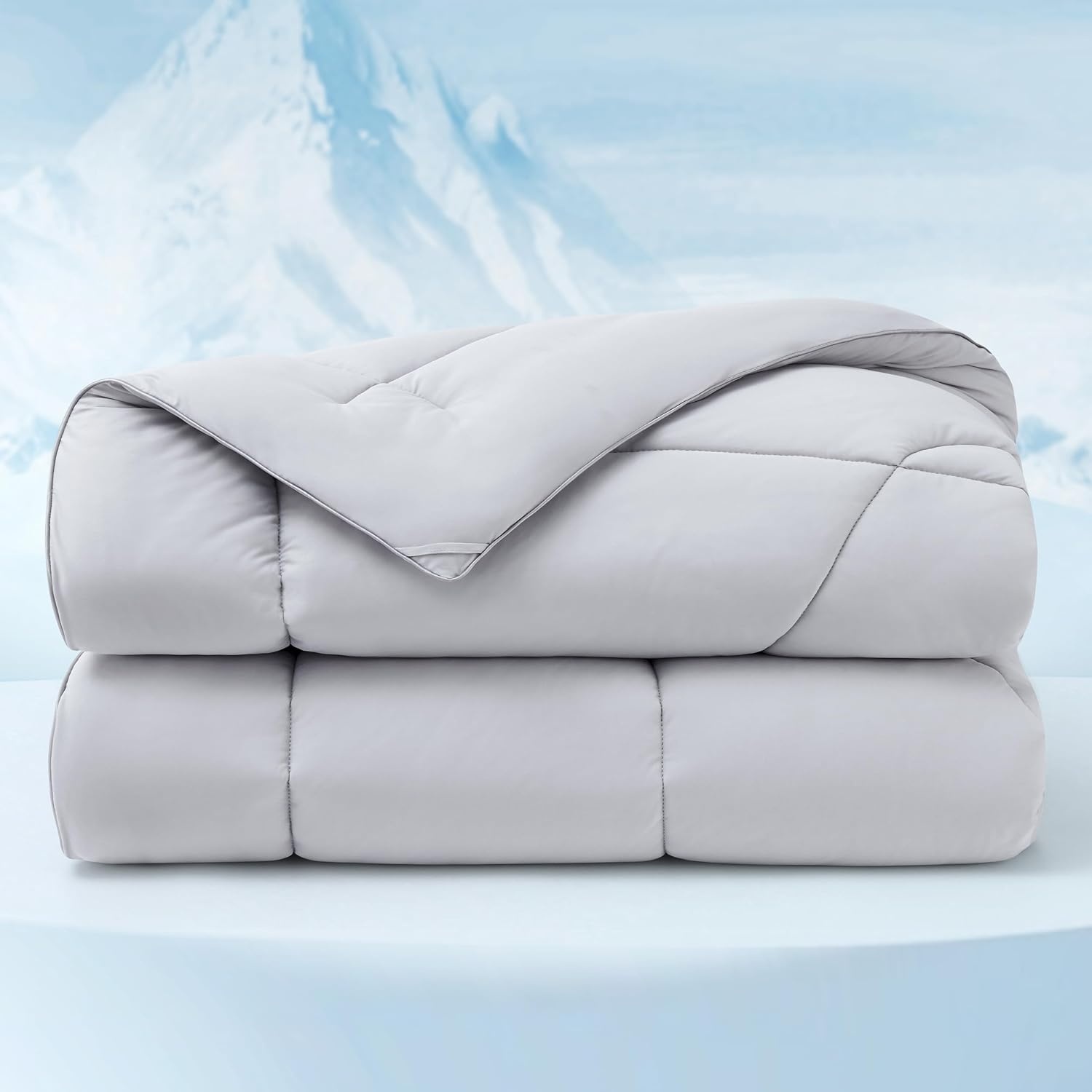 image:imageBedsure Cooling Comforter King Size Cooling Blankets for Hot Sleepers Lightweight Comforter for Summer with DualSided Cool Tech Soft Breathable Cold Blanket for Sleeping White 102x90 InchesGrey