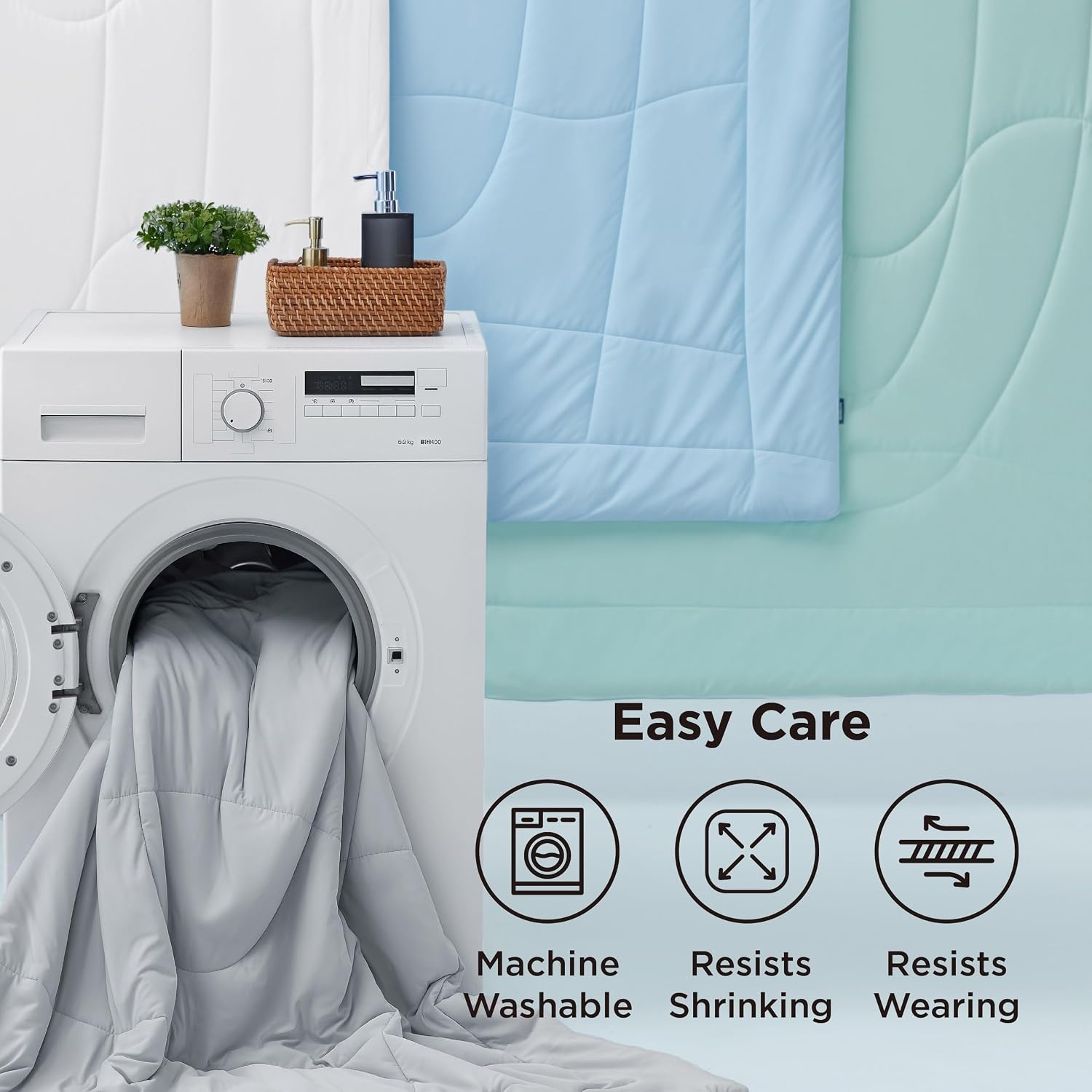 image:imageBedsure Cooling Comforter King Size Cooling Blankets for Hot Sleepers Lightweight Comforter for Summer with DualSided Cool Tech Soft Breathable Cold Blanket for Sleeping White 102x90 InchesWhite