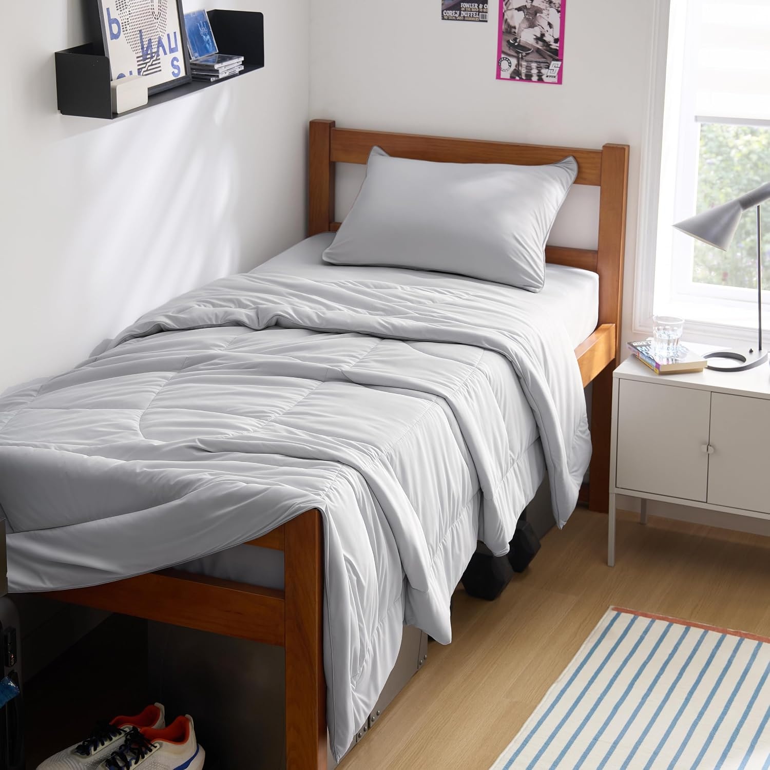 image:imageBedsure Cooling Comforter King Size Cooling Blankets for Hot Sleepers Lightweight Comforter for Summer with DualSided Cool Tech Soft Breathable Cold Blanket for Sleeping White 102x90 InchesGrey