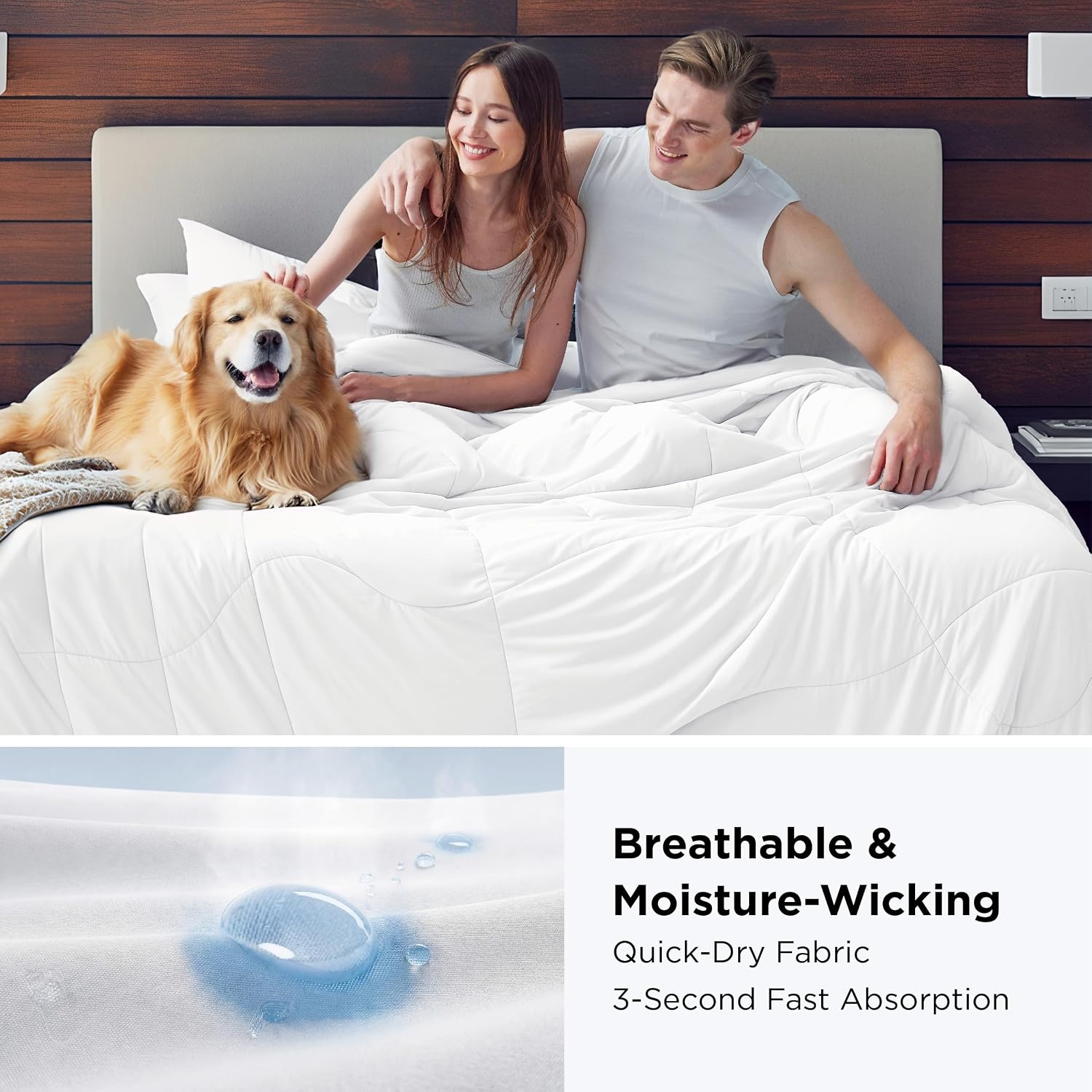 image:imageBedsure Cooling Comforter King Size Cooling Blankets for Hot Sleepers Lightweight Comforter for Summer with DualSided Cool Tech Soft Breathable Cold Blanket for Sleeping White 102x90 InchesWhite