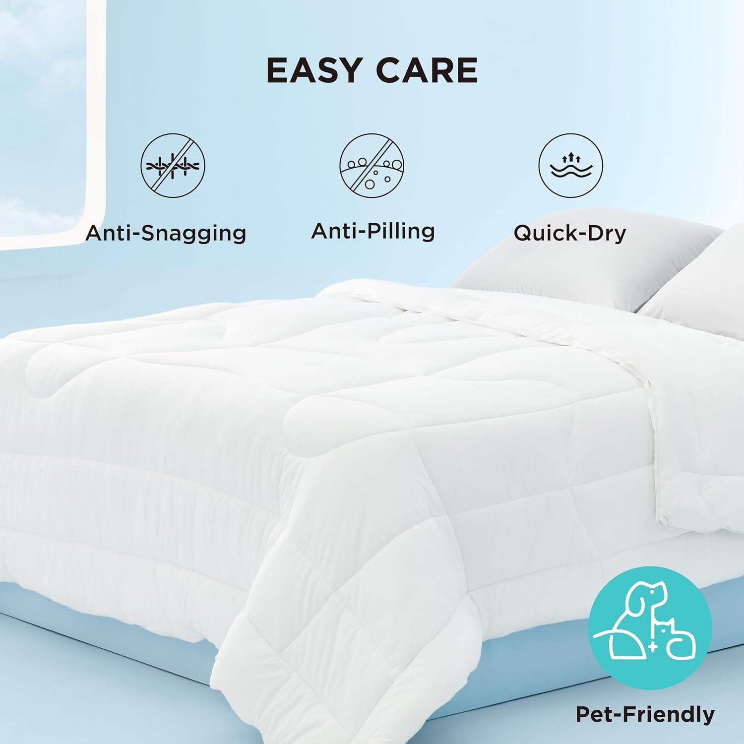 image:imageBedsure Cooling Comforter King Size Cooling Blankets for Hot Sleepers Lightweight Comforter for Summer with DualSided Cool Tech Soft Breathable Cold Blanket for Sleeping White 102x90 InchesWhite