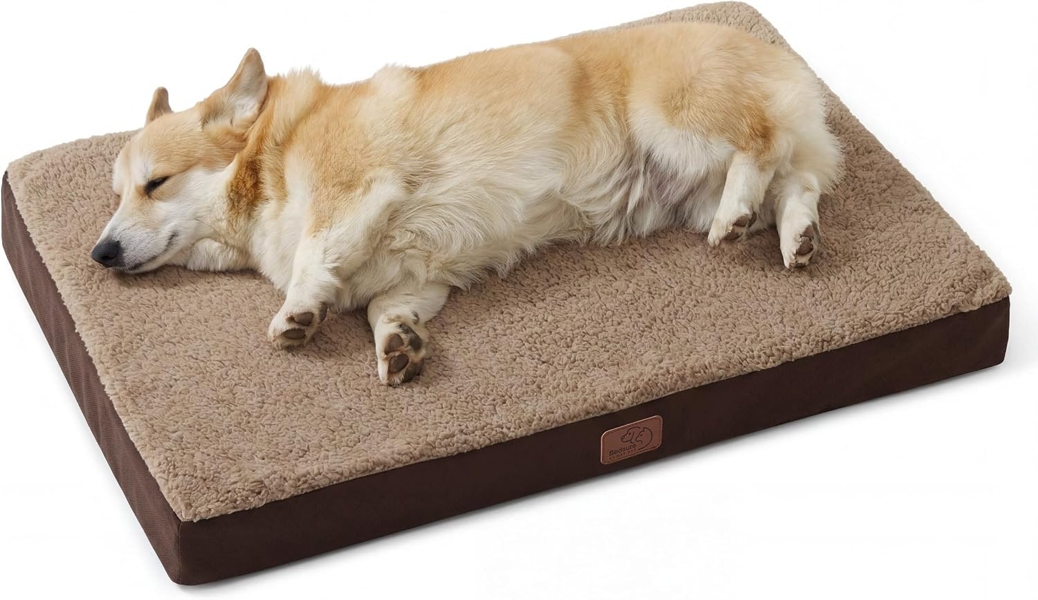 image:imageBedsure Cooling Dog Bed for Crate Large Breathable Pet Summer Bed 35 Inch Orthopedic Egg Crate Foam Cold Summer Pad Mat NonSlip Bottom Comfy Removable Washable Cover For Pets Up to 40 lbsBrown