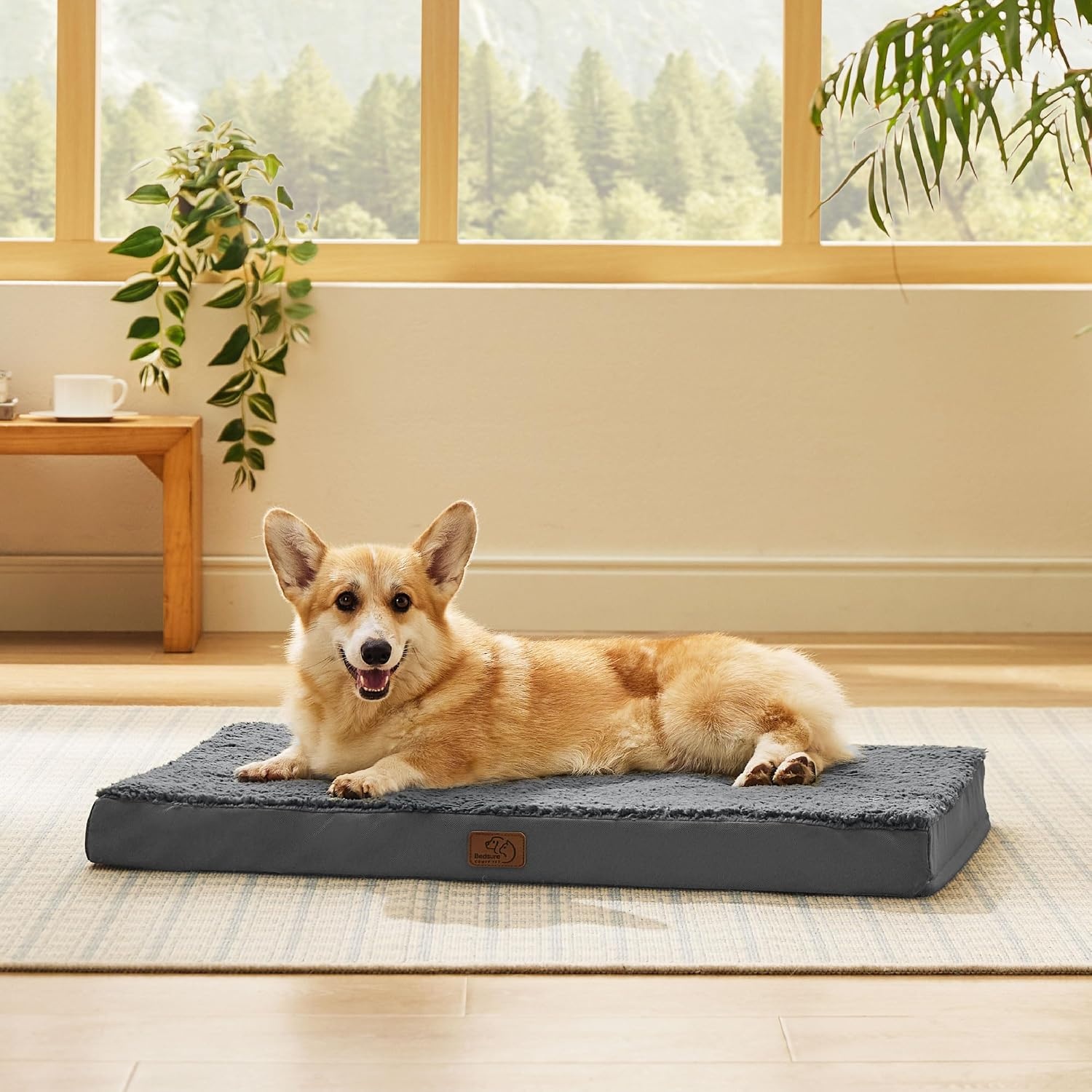 image:imageBedsure Cooling Dog Bed for Crate Large Breathable Pet Summer Bed 35 Inch Orthopedic Egg Crate Foam Cold Summer Pad Mat NonSlip Bottom Comfy Removable Washable Cover For Pets Up to 40 lbsDark Grey
