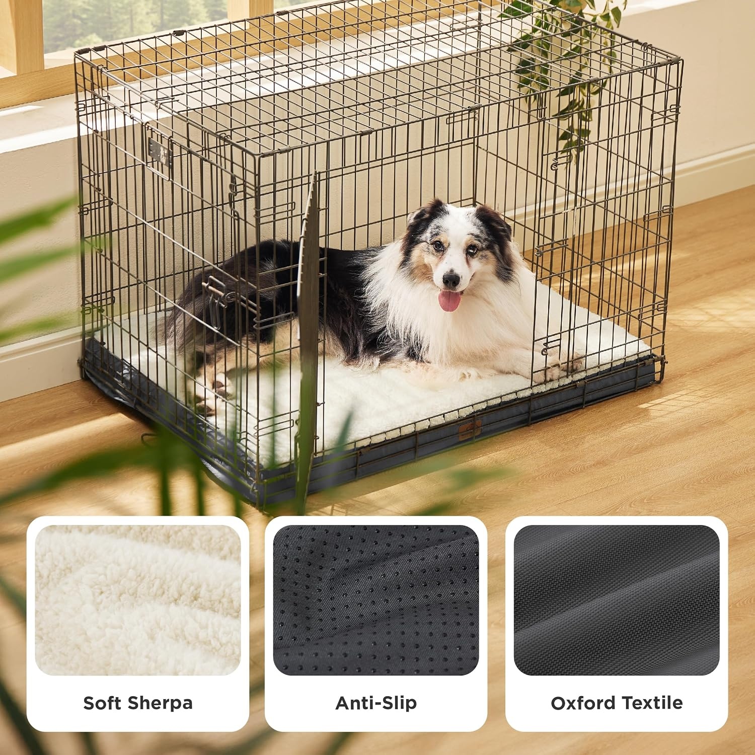 image:imageBedsure Cooling Dog Bed for Crate Large Breathable Pet Summer Bed 35 Inch Orthopedic Egg Crate Foam Cold Summer Pad Mat NonSlip Bottom Comfy Removable Washable Cover For Pets Up to 40 lbsGrey