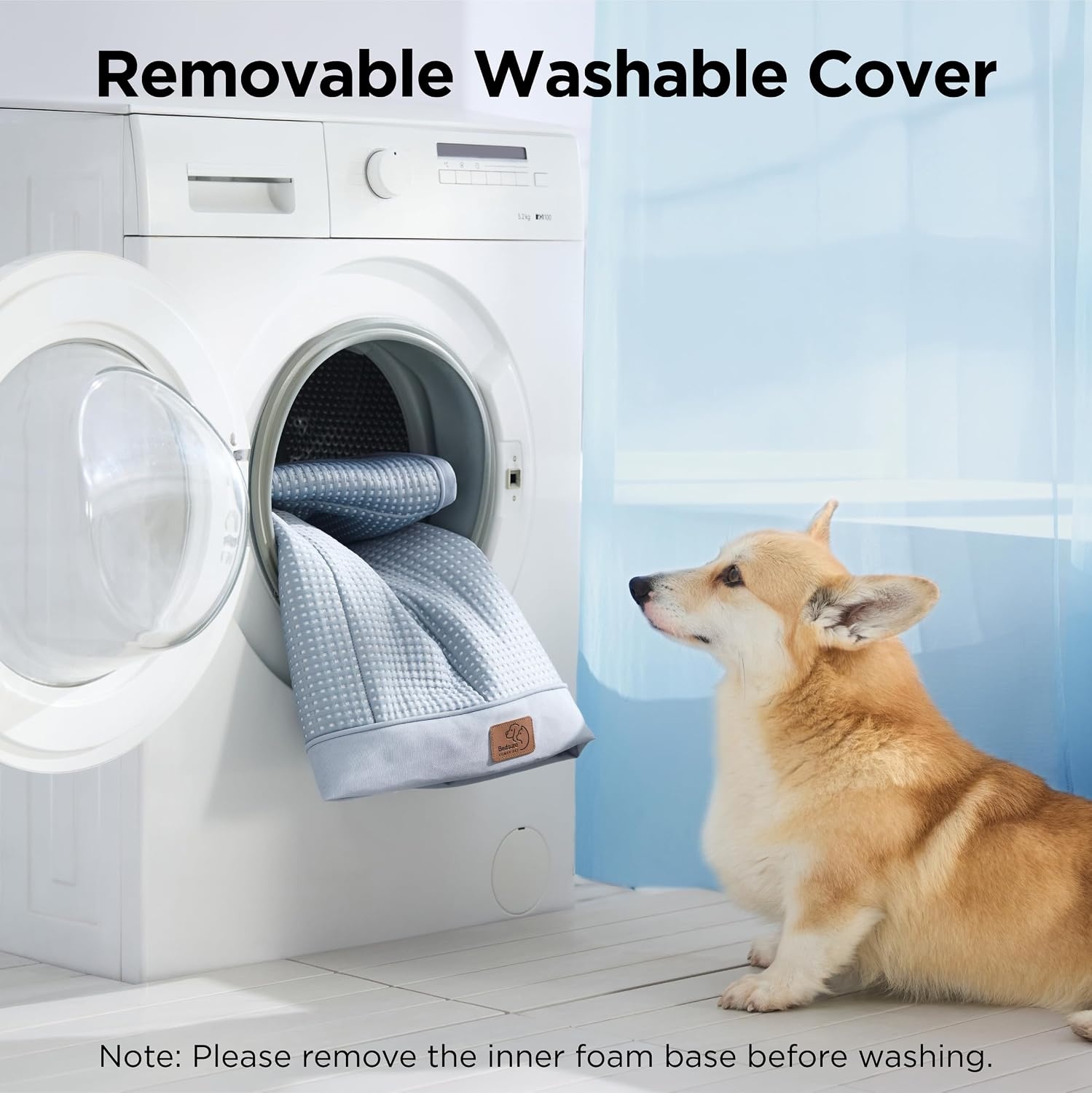 image:imageBedsure Cooling Dog Bed for Crate Large Breathable Pet Summer Bed 35 Inch Orthopedic Egg Crate Foam Cold Summer Pad Mat NonSlip Bottom Comfy Removable Washable Cover For Pets Up to 40 lbsCooling Blue