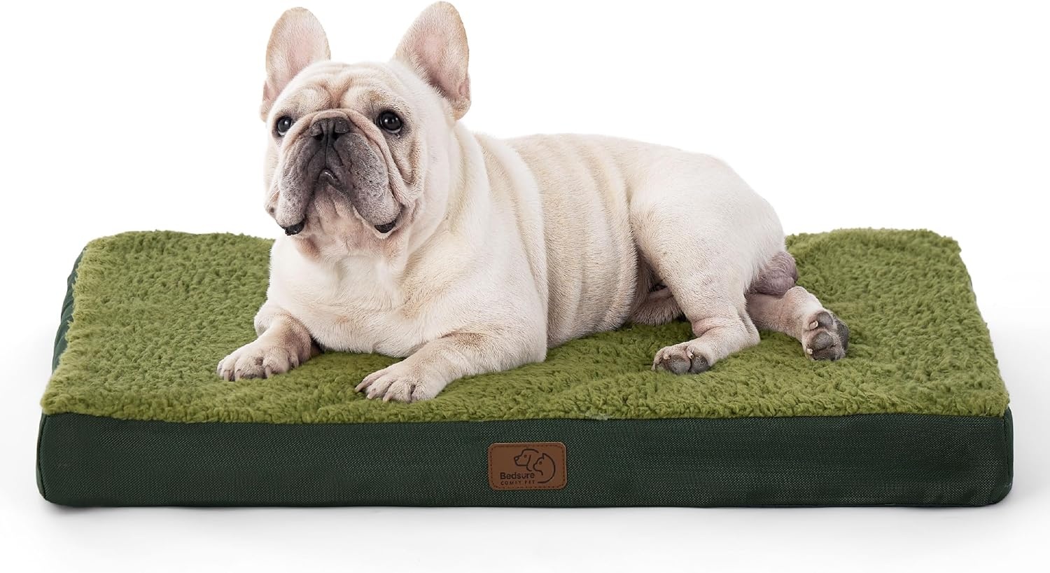 image:imageBedsure Cooling Dog Bed for Crate Large Breathable Pet Summer Bed 35 Inch Orthopedic Egg Crate Foam Cold Summer Pad Mat NonSlip Bottom Comfy Removable Washable Cover For Pets Up to 40 lbsDark Green