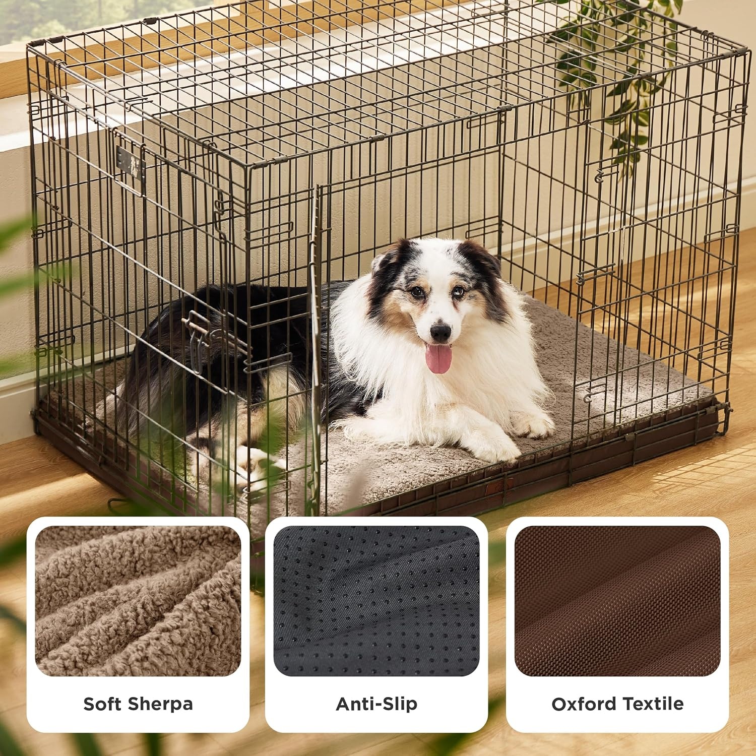 image:imageBedsure Cooling Dog Bed for Crate Large Breathable Pet Summer Bed 35 Inch Orthopedic Egg Crate Foam Cold Summer Pad Mat NonSlip Bottom Comfy Removable Washable Cover For Pets Up to 40 lbsBrown