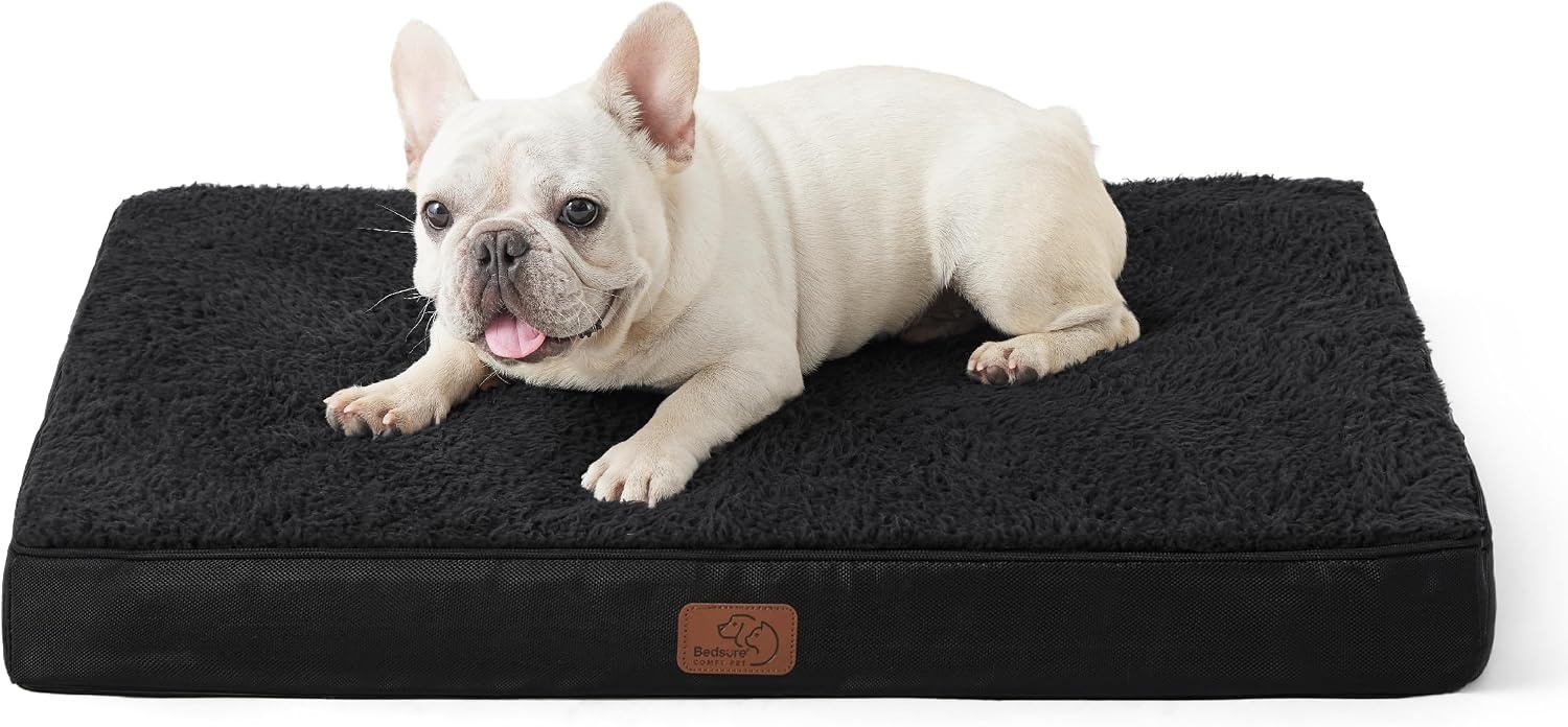 image:imageBedsure Cooling Dog Bed for Crate Large Breathable Pet Summer Bed 35 Inch Orthopedic Egg Crate Foam Cold Summer Pad Mat NonSlip Bottom Comfy Removable Washable Cover For Pets Up to 40 lbsBlack
