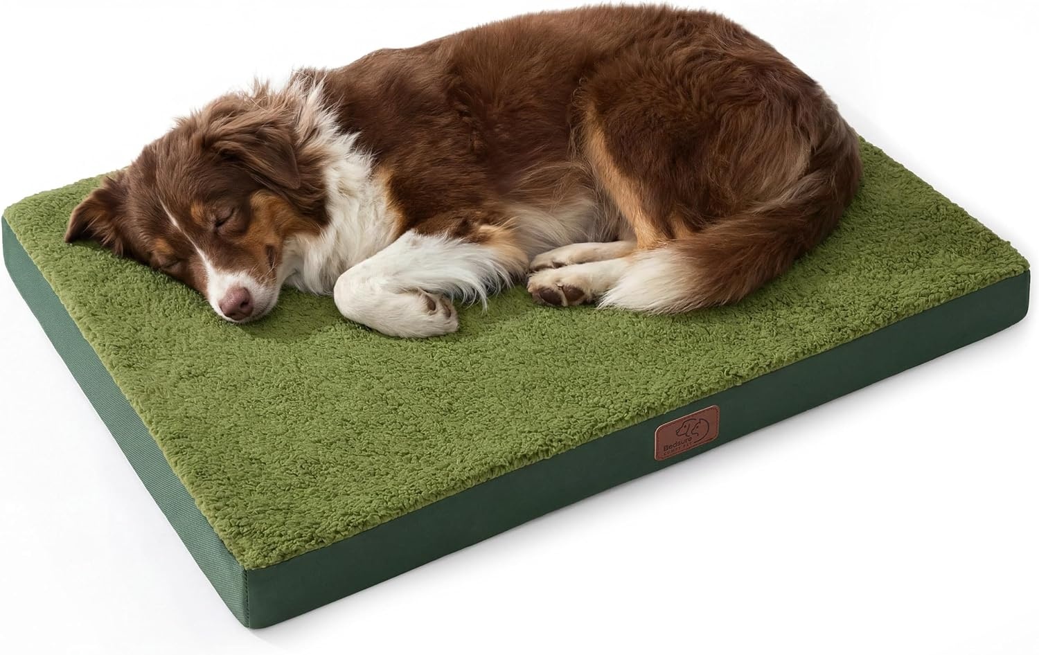 image:imageBedsure Cooling Dog Bed for Crate Large Breathable Pet Summer Bed 35 Inch Orthopedic Egg Crate Foam Cold Summer Pad Mat NonSlip Bottom Comfy Removable Washable Cover For Pets Up to 40 lbsDark Green