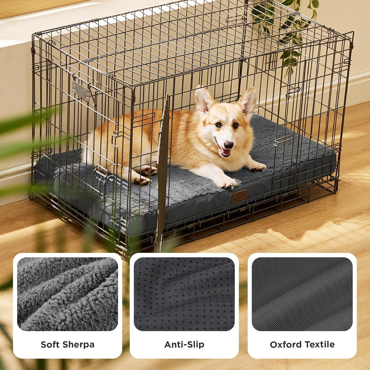 image:imageBedsure Cooling Dog Bed for Crate Large Breathable Pet Summer Bed 35 Inch Orthopedic Egg Crate Foam Cold Summer Pad Mat NonSlip Bottom Comfy Removable Washable Cover For Pets Up to 40 lbsDark Grey