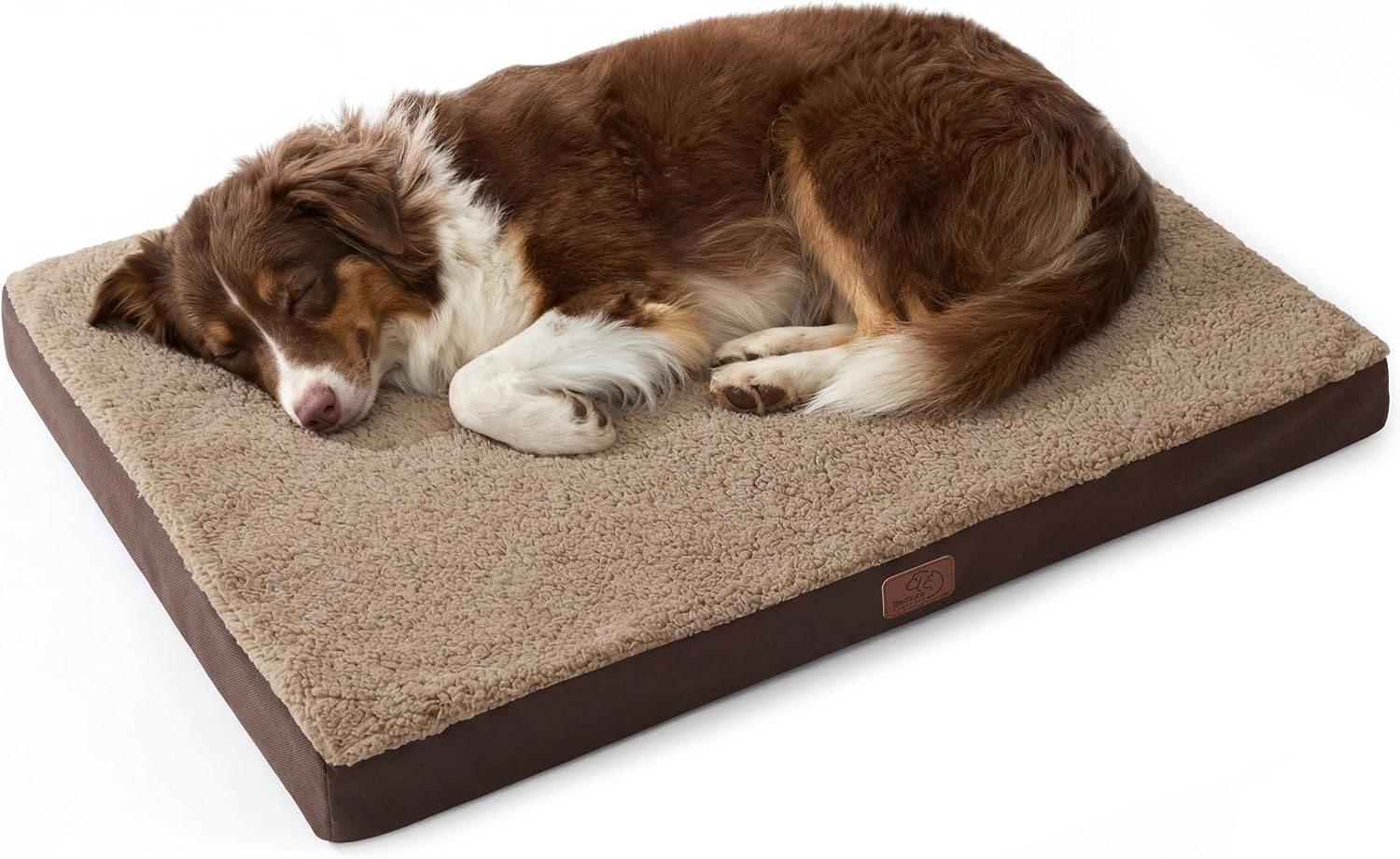 image:imageBedsure Cooling Dog Bed for Crate Large Breathable Pet Summer Bed 35 Inch Orthopedic Egg Crate Foam Cold Summer Pad Mat NonSlip Bottom Comfy Removable Washable Cover For Pets Up to 40 lbsBrown