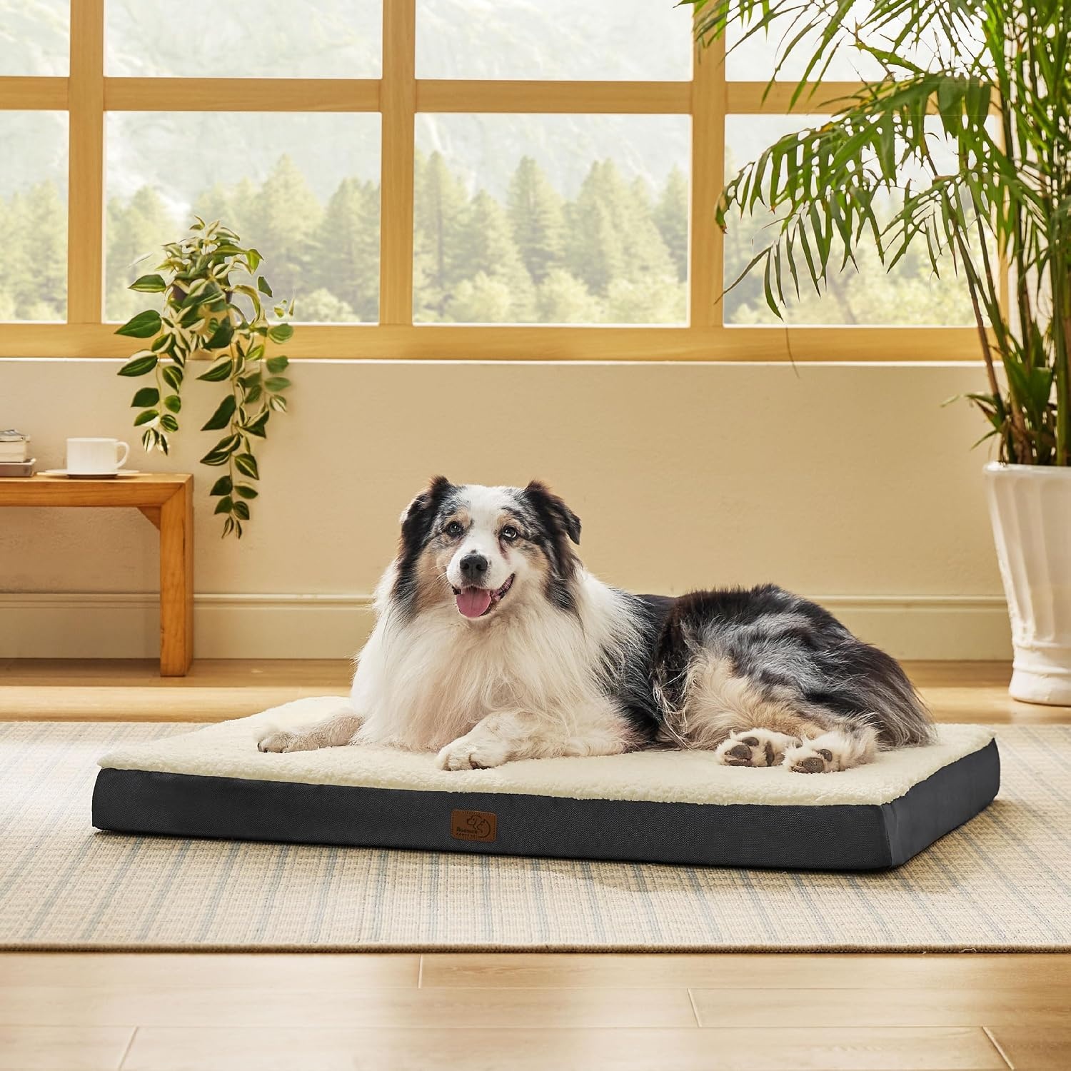 image:imageBedsure Cooling Dog Bed for Crate Large Breathable Pet Summer Bed 35 Inch Orthopedic Egg Crate Foam Cold Summer Pad Mat NonSlip Bottom Comfy Removable Washable Cover For Pets Up to 40 lbsGrey