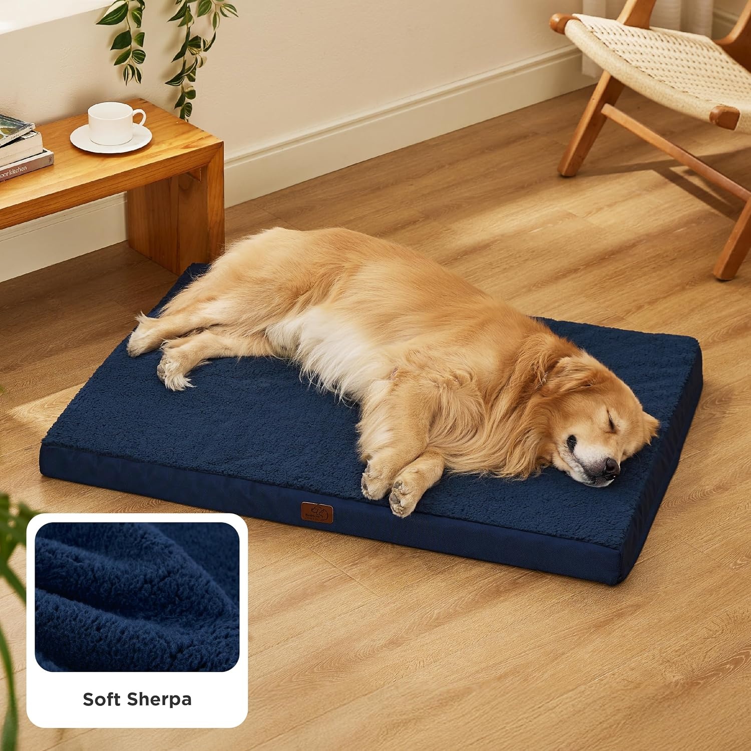 image:imageBedsure Cooling Dog Bed for Crate Large Breathable Pet Summer Bed 35 Inch Orthopedic Egg Crate Foam Cold Summer Pad Mat NonSlip Bottom Comfy Removable Washable Cover For Pets Up to 40 lbsAsh Navy
