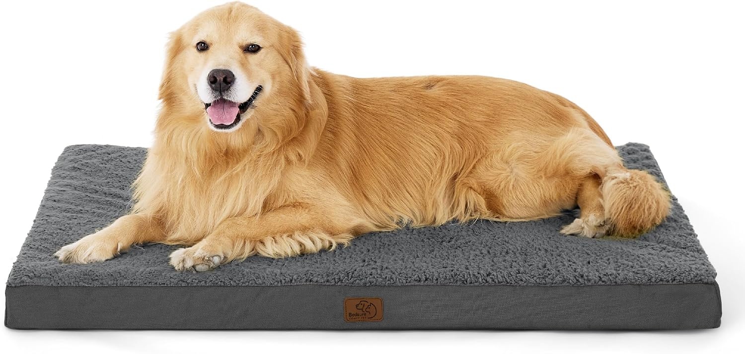 image:imageBedsure Cooling Dog Bed for Crate Large Breathable Pet Summer Bed 35 Inch Orthopedic Egg Crate Foam Cold Summer Pad Mat NonSlip Bottom Comfy Removable Washable Cover For Pets Up to 40 lbsDark Grey
