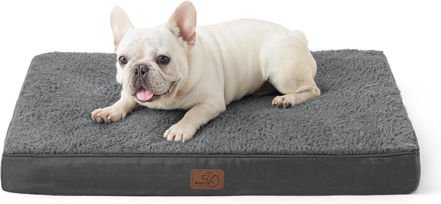 image:imageBedsure Cooling Dog Bed for Crate Large Breathable Pet Summer Bed 35 Inch Orthopedic Egg Crate Foam Cold Summer Pad Mat NonSlip Bottom Comfy Removable Washable Cover For Pets Up to 40 lbsDark Grey