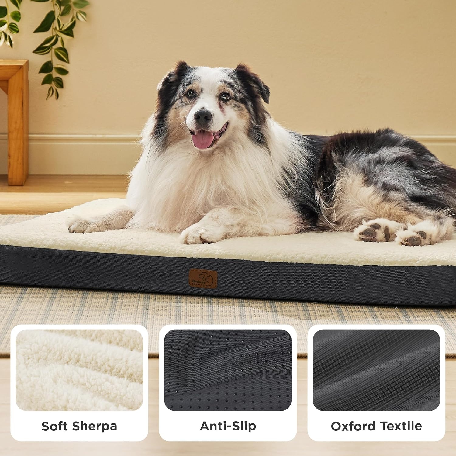 image:imageBedsure Cooling Dog Bed for Crate Large Breathable Pet Summer Bed 35 Inch Orthopedic Egg Crate Foam Cold Summer Pad Mat NonSlip Bottom Comfy Removable Washable Cover For Pets Up to 40 lbsGrey
