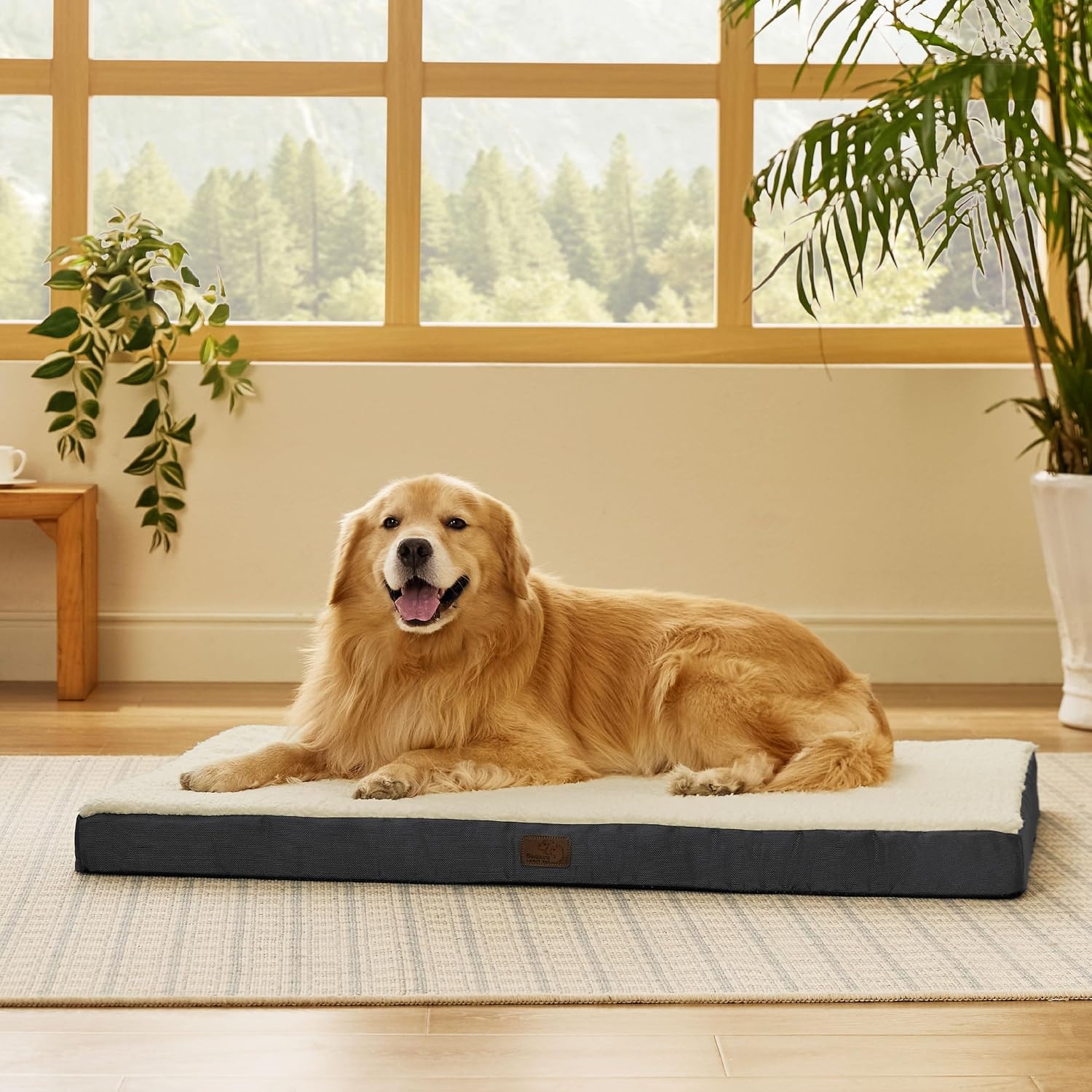 image:imageBedsure Cooling Dog Bed for Crate Large Breathable Pet Summer Bed 35 Inch Orthopedic Egg Crate Foam Cold Summer Pad Mat NonSlip Bottom Comfy Removable Washable Cover For Pets Up to 40 lbsGrey
