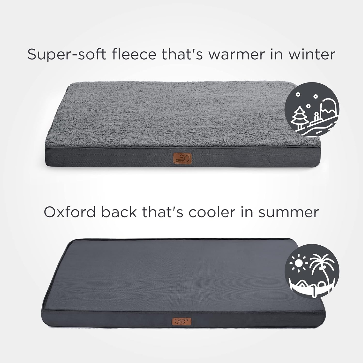 image:imageBedsure Cooling Dog Bed for Crate Large Breathable Pet Summer Bed 35 Inch Orthopedic Egg Crate Foam Cold Summer Pad Mat NonSlip Bottom Comfy Removable Washable Cover For Pets Up to 40 lbsDark Grey